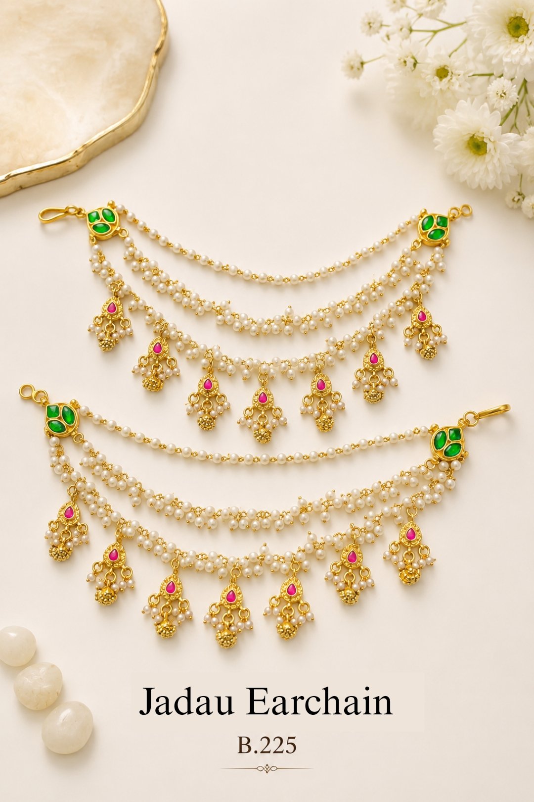 Pachi-Kundan/Jadau Earchain