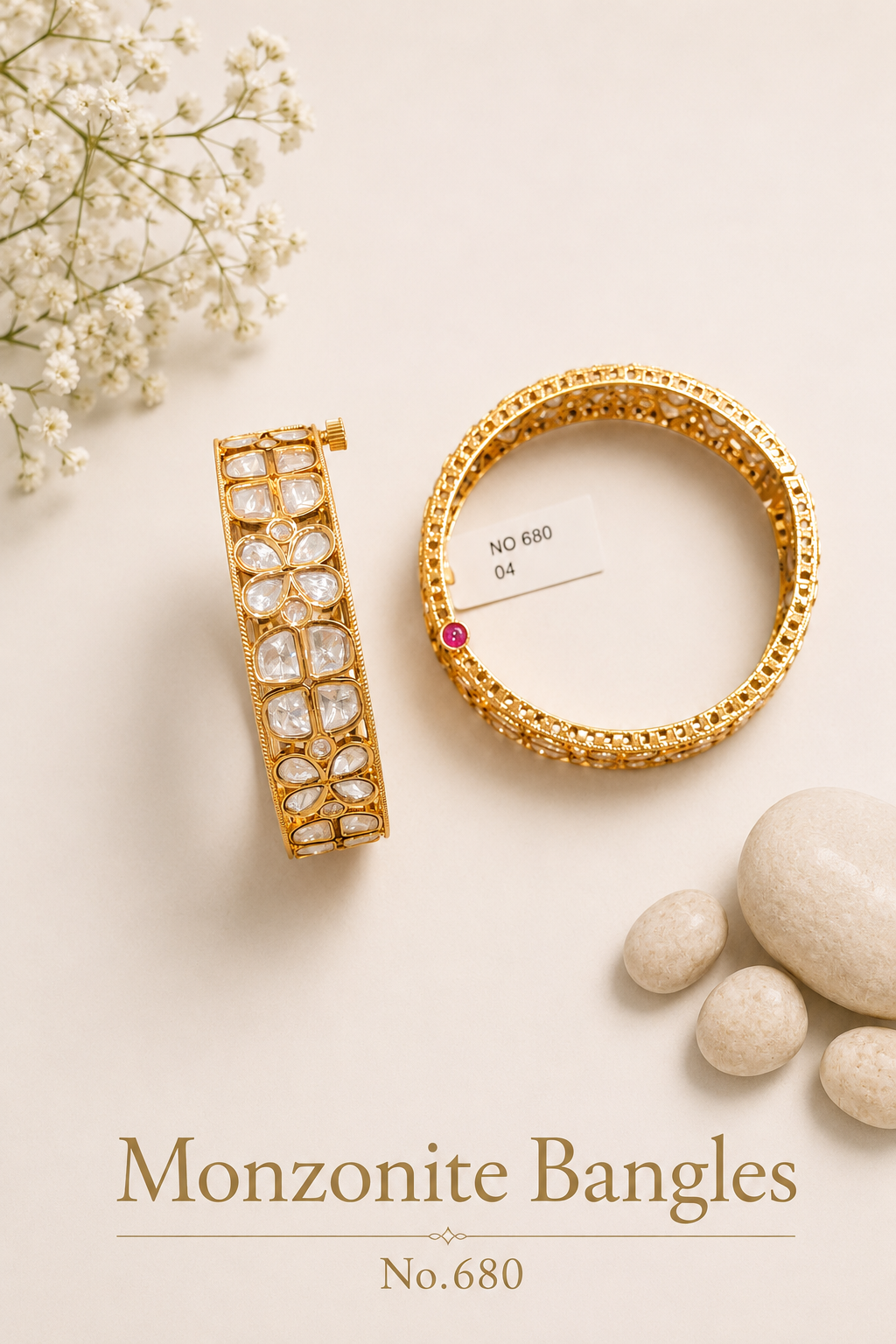 Monzonite Kundan Bangles