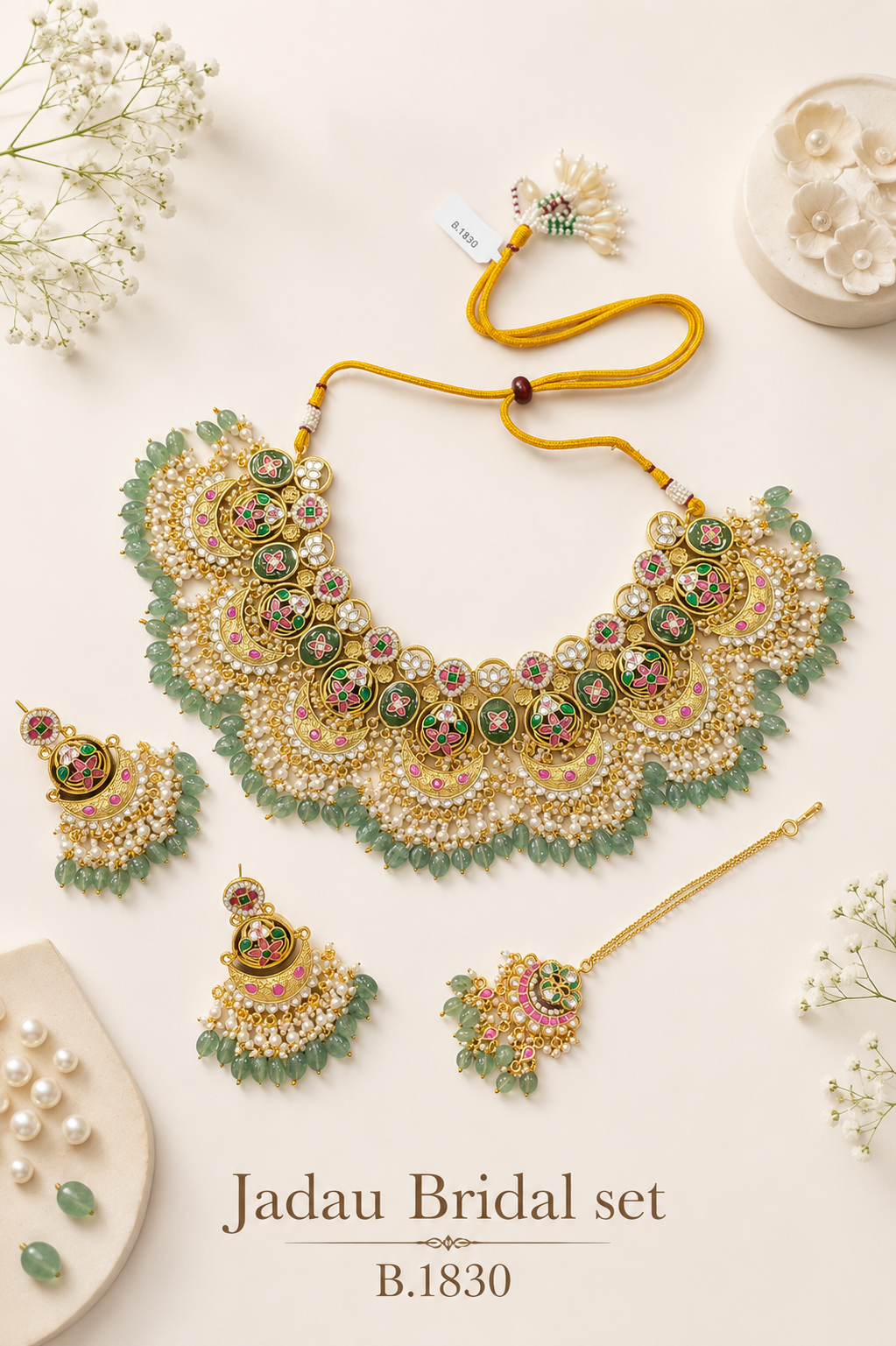 Pachi Kundan/ Jadau Bridal set