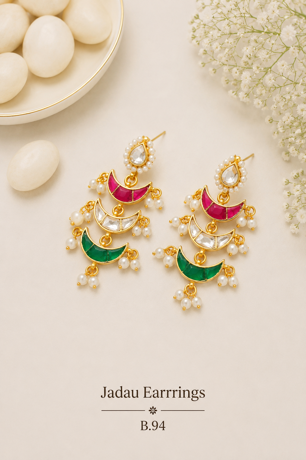 Pachi Kundan/ Jadau Earrings