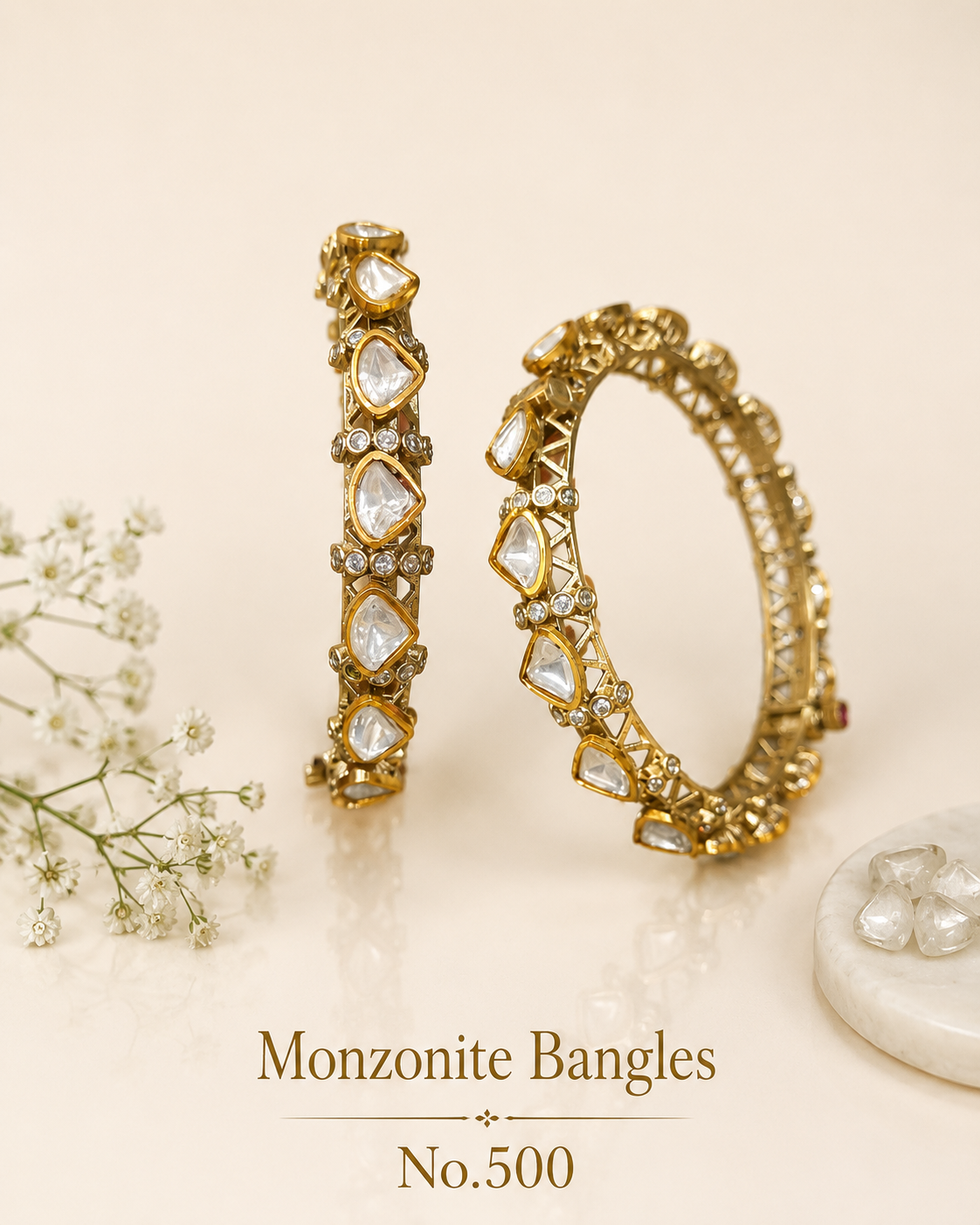 Monzonite Kundan Bangles