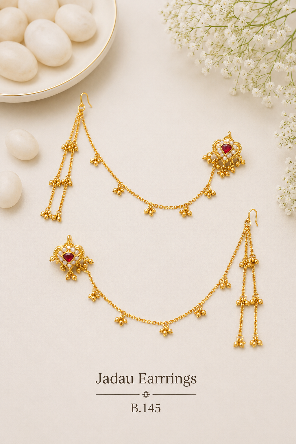 Pachi Kundan/ Jadau Earrings (Kashmiri)