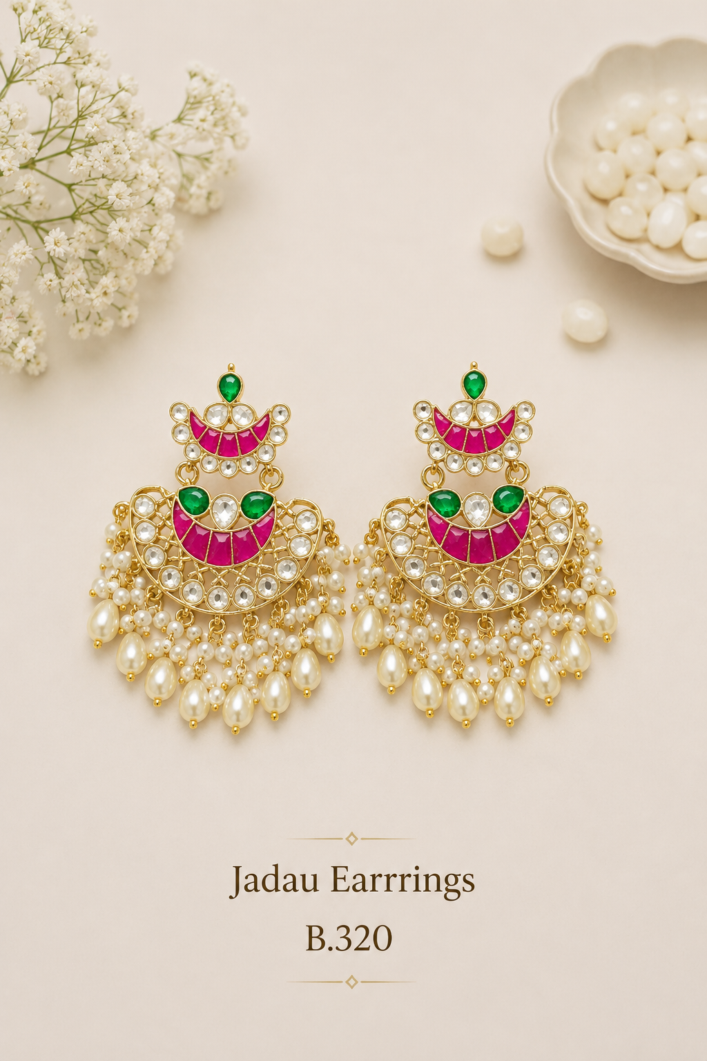 Pachi Kundan/ Jadau Earrings