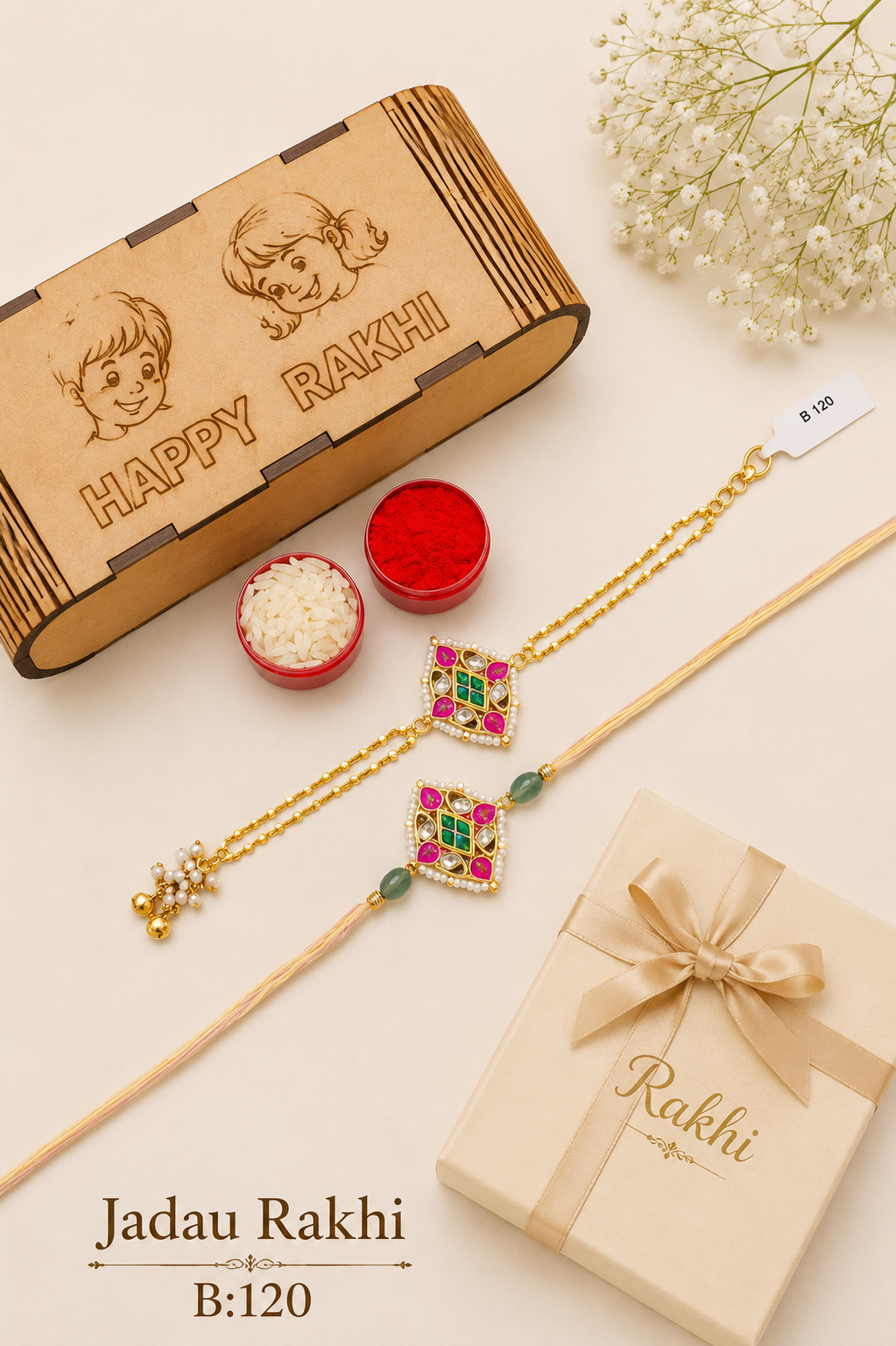 Pachi/Jadau Kundan Rakhi