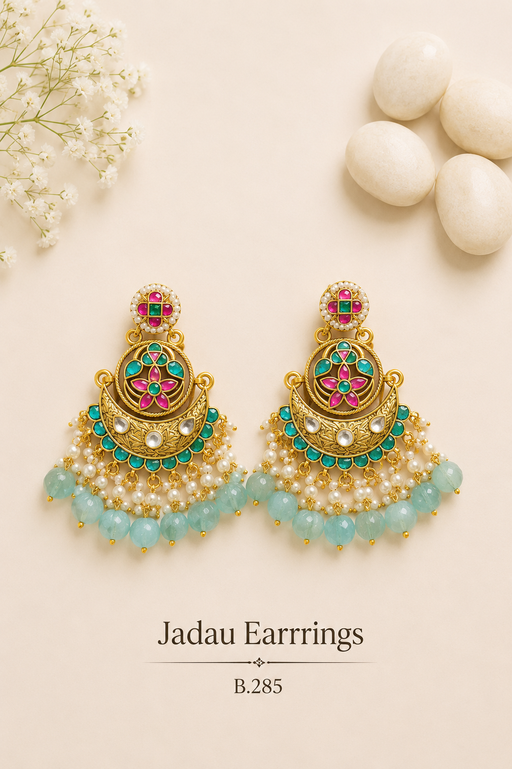 Pachi Kundan/ Jadau Earrings