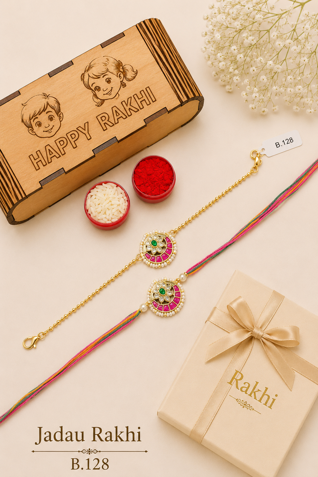 Pachi/Jadau Kundan Rakhi