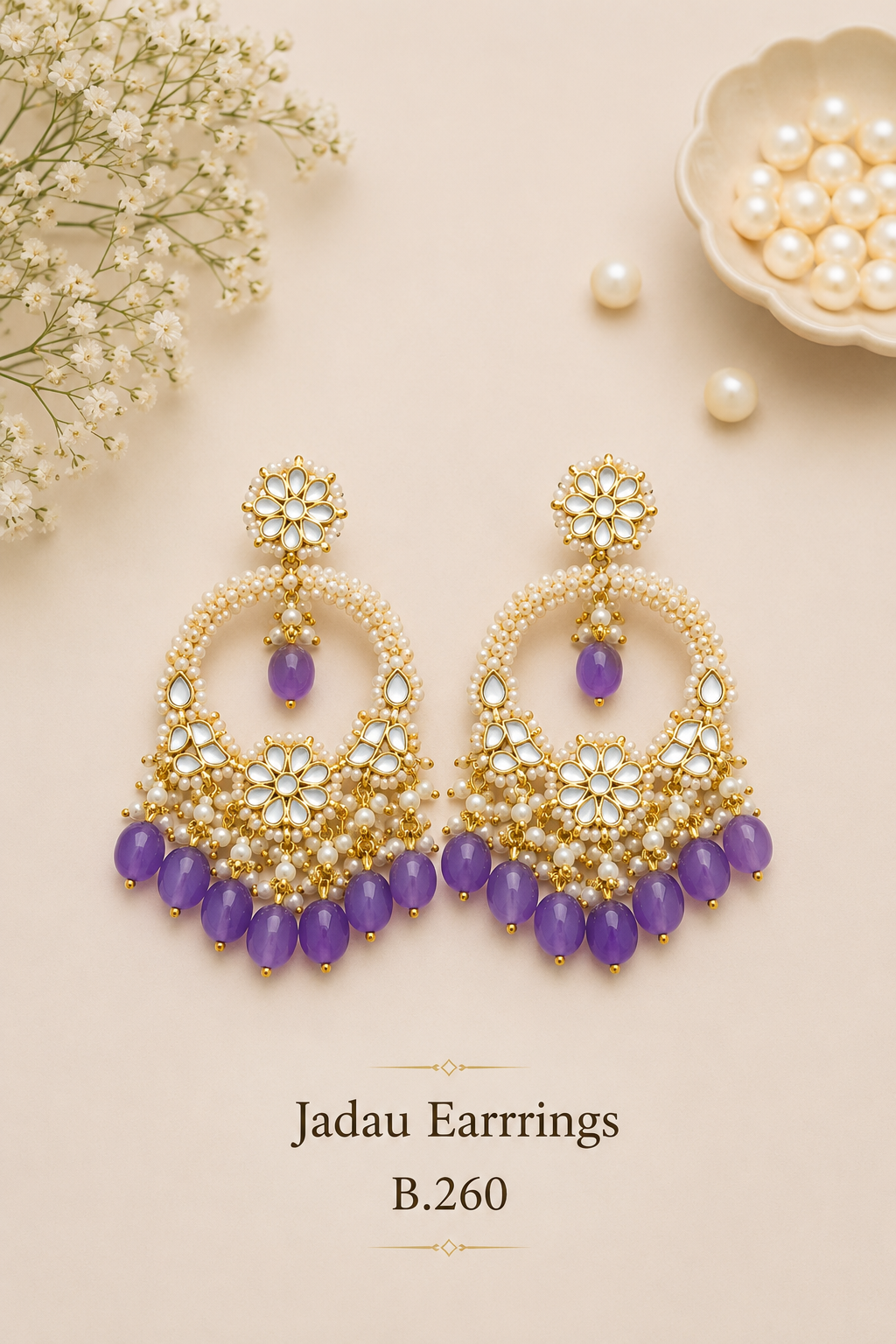 Pachi Kundan/ Jadau Earrings