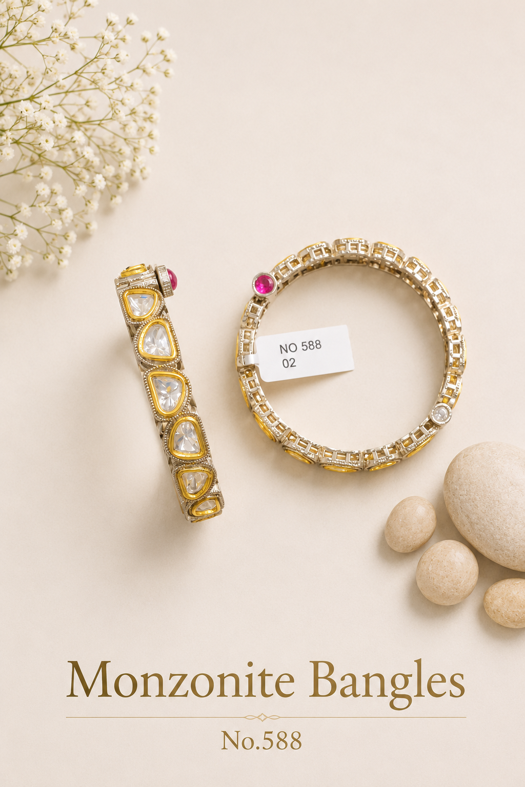 Monzonite Kundan Bangles