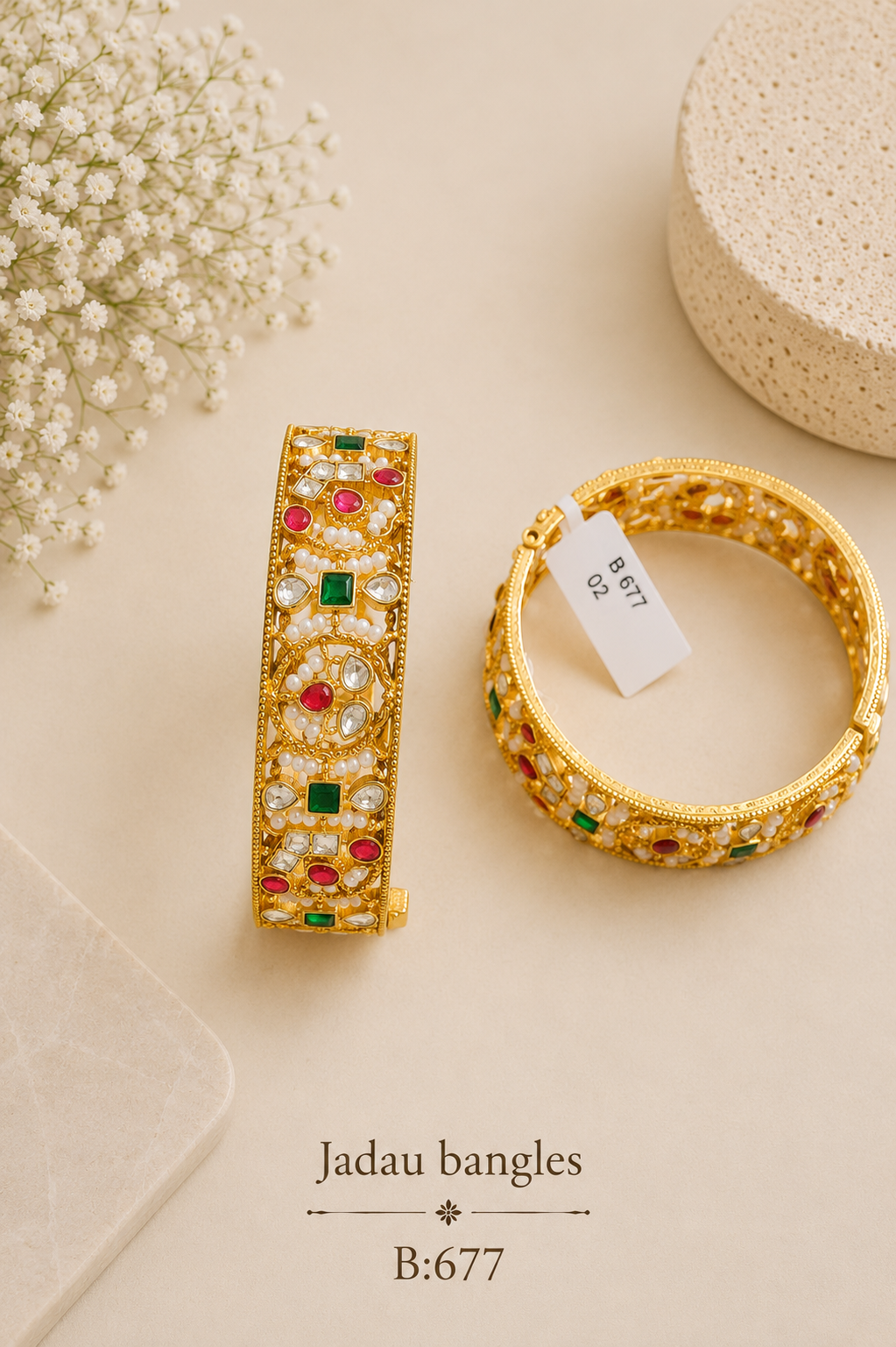 Pachi Kundan/Jadau Bangles