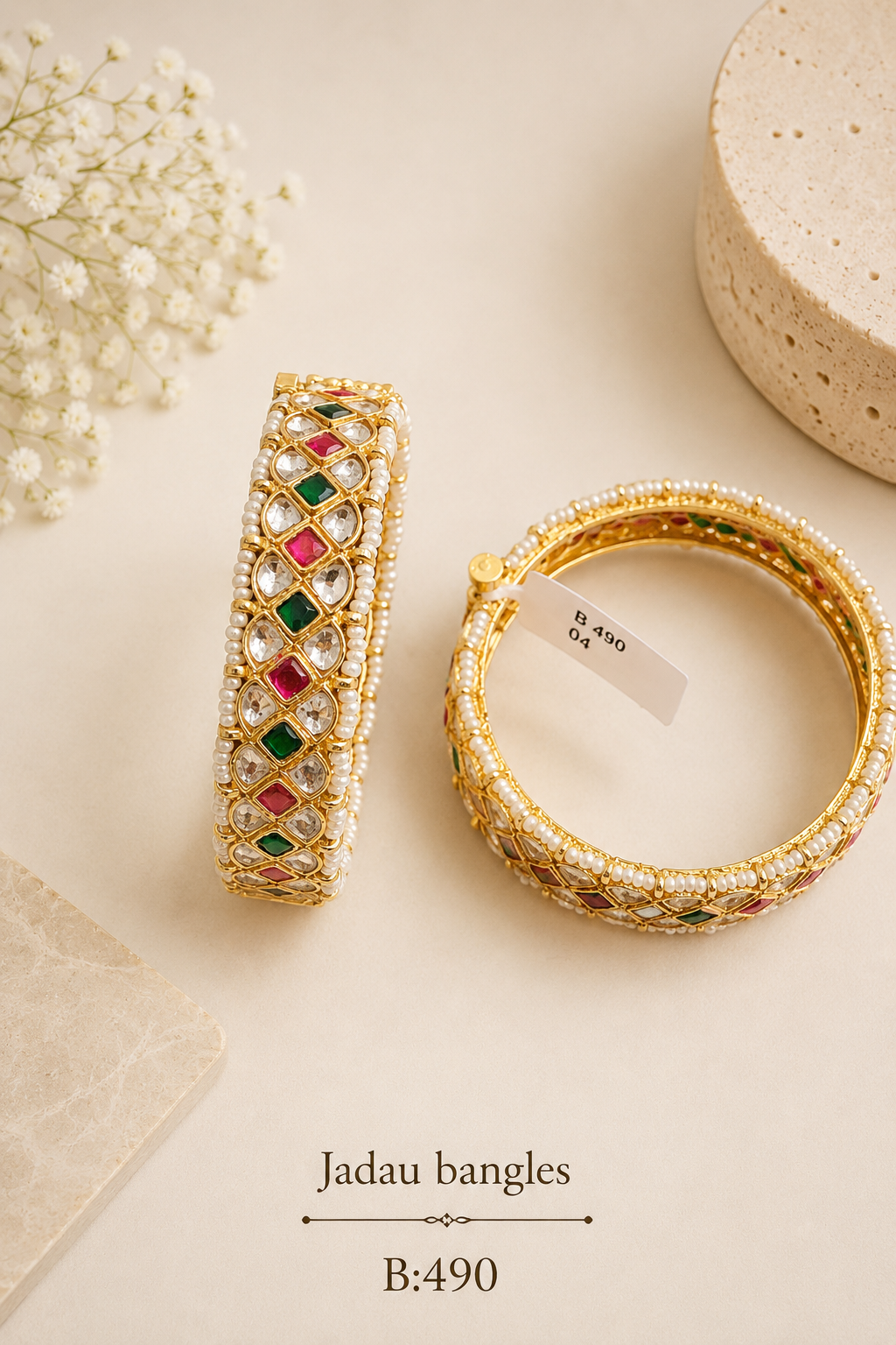 Pachi Kundan/Jadau Bangles