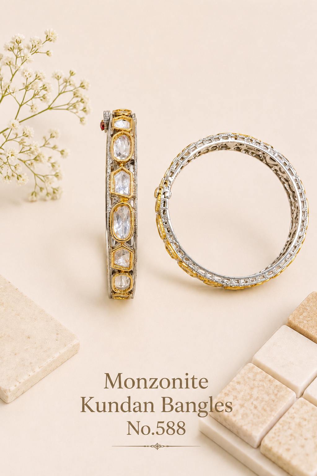 Monzonite Kundan Bangles