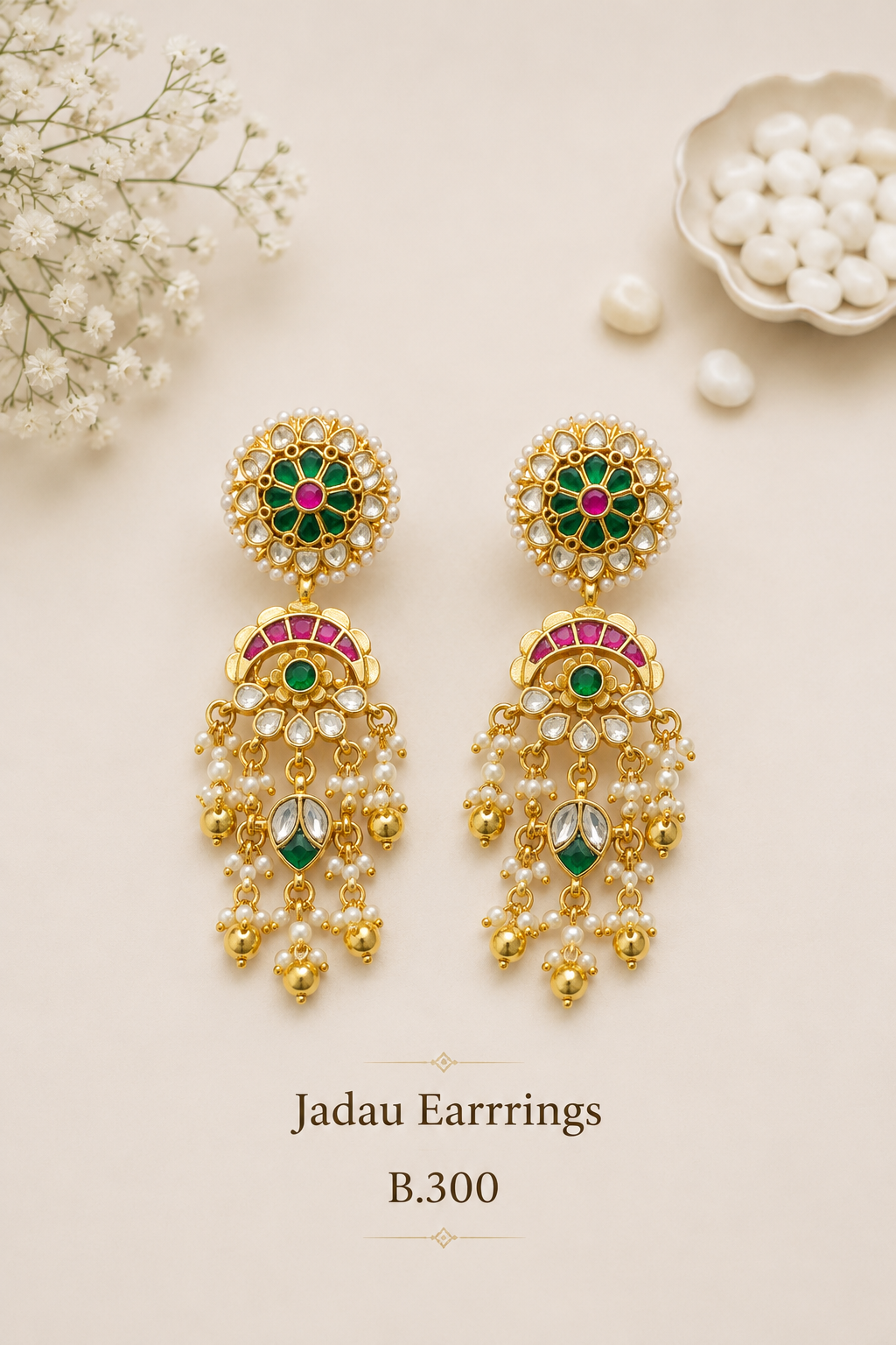 Pachi Kundan/ Jadau Earrings