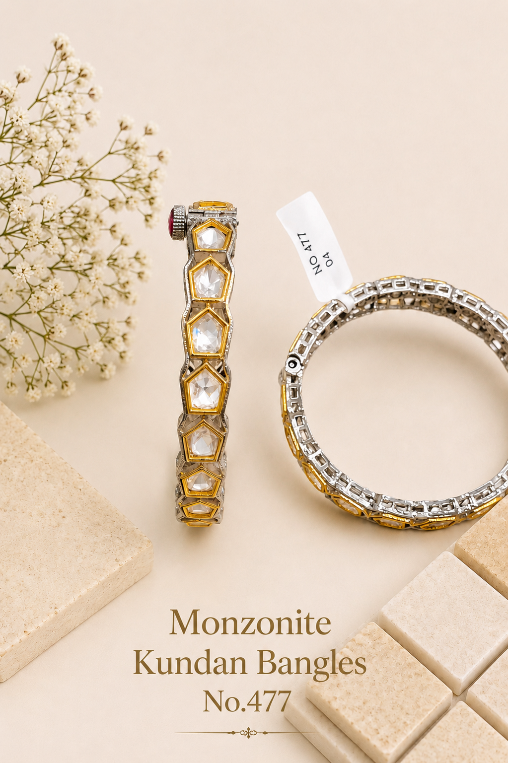 Monzonite Kundan Bangles