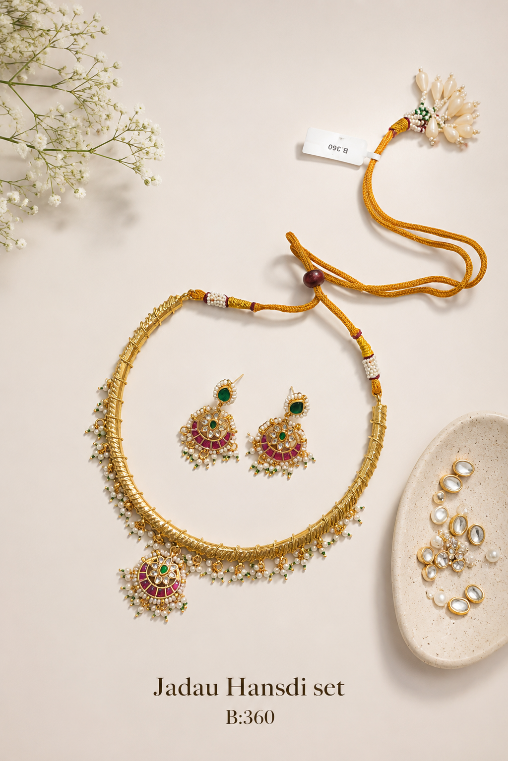 Pachi Kundan/ Jadau Hansdi Sets