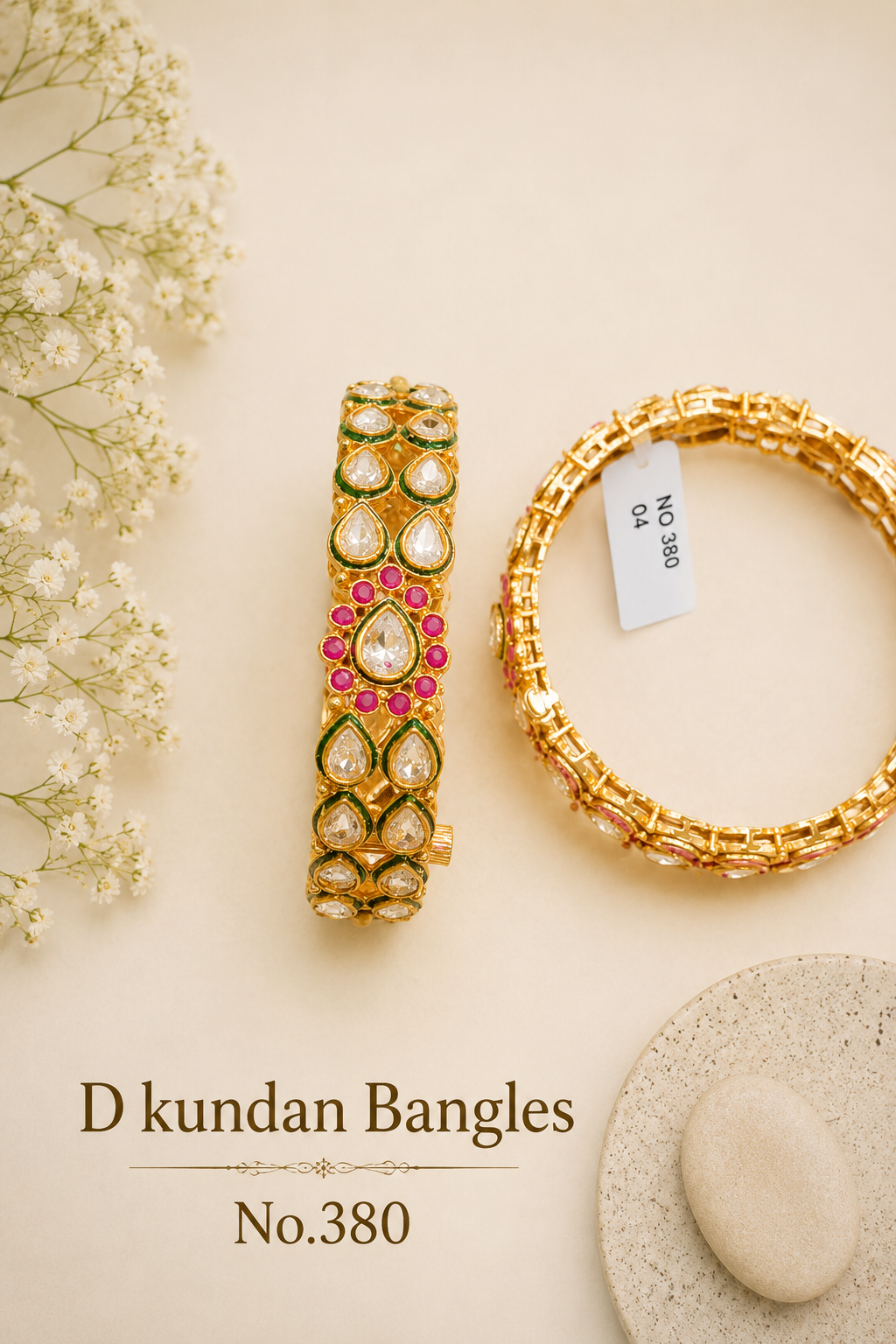D Kundan Bangles