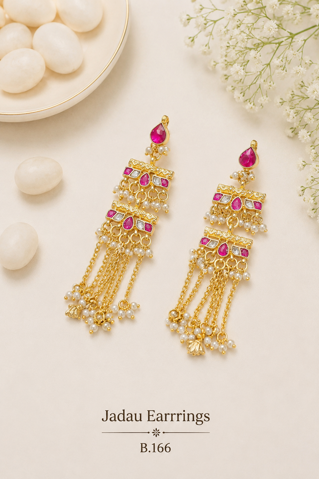 Pachi Kundan/ Jadau Earrings (Kashmiri)