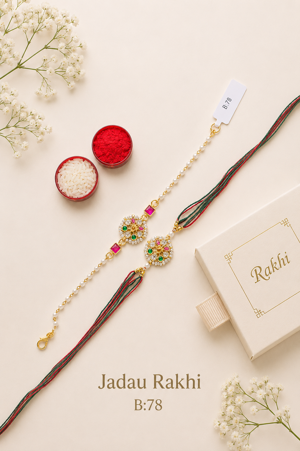 Pachi/Jadau Kundan Rakhi
