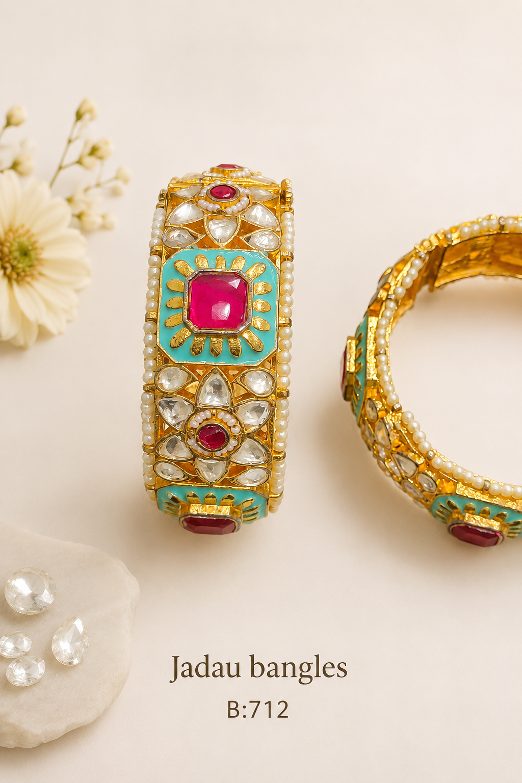 Pachi Kundan/Jadau Bangles