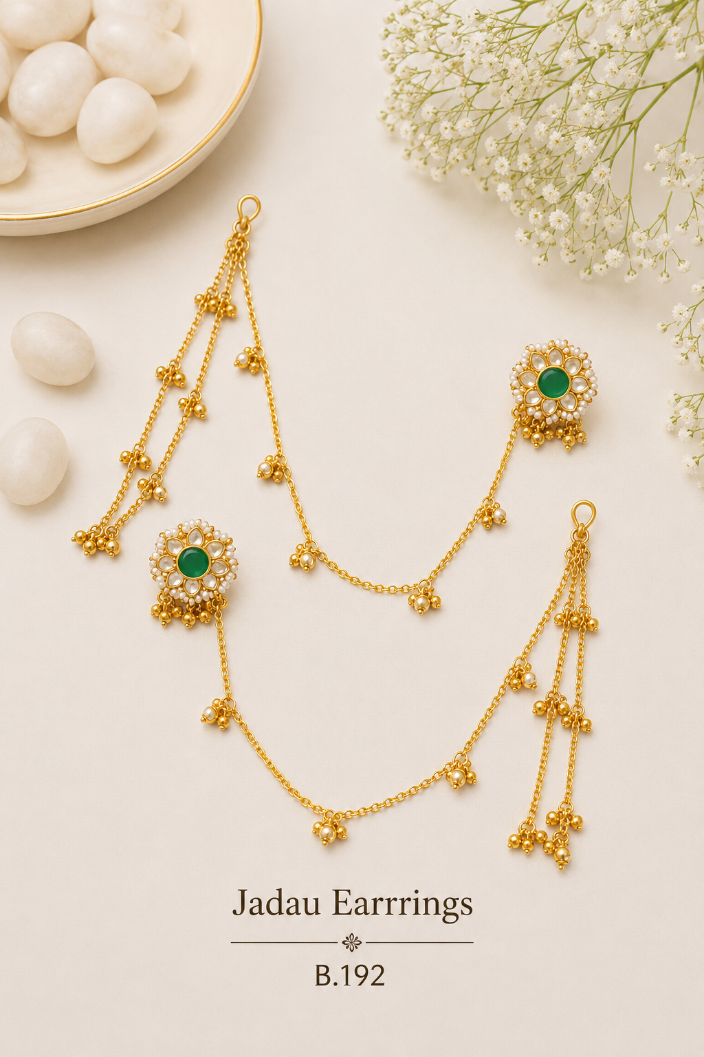 Pachi Kundan/ Jadau Earrings (Kashmiri)