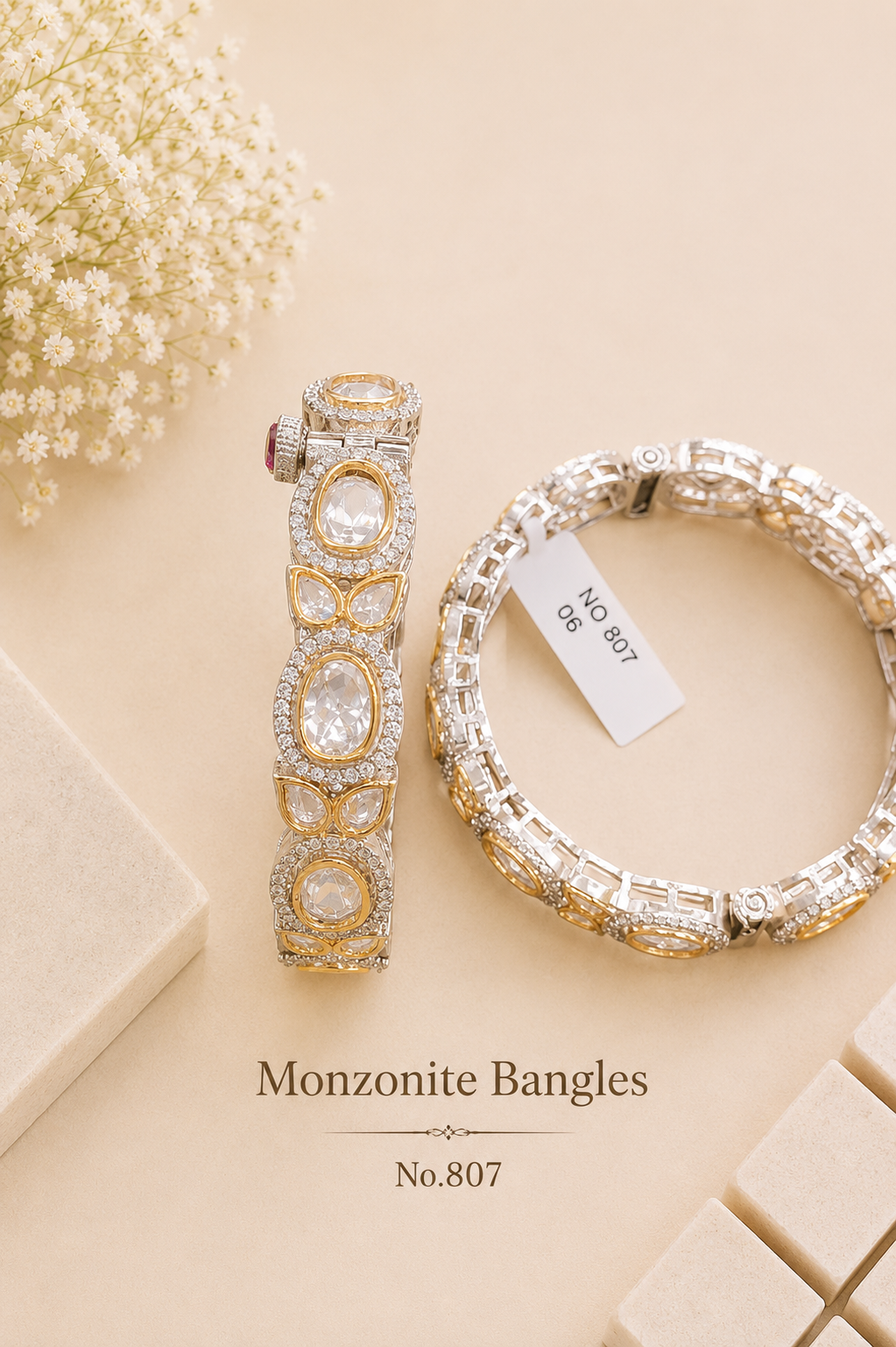 Monzonite Kundan Bangles