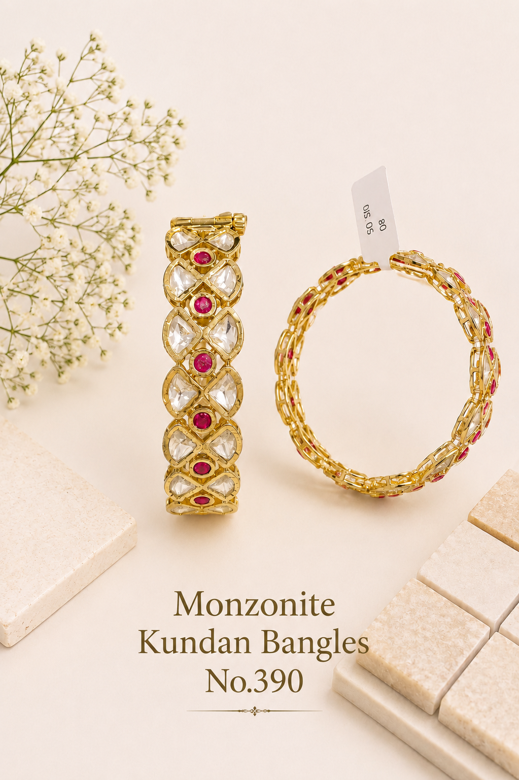 Monzonite Kundan Bangles