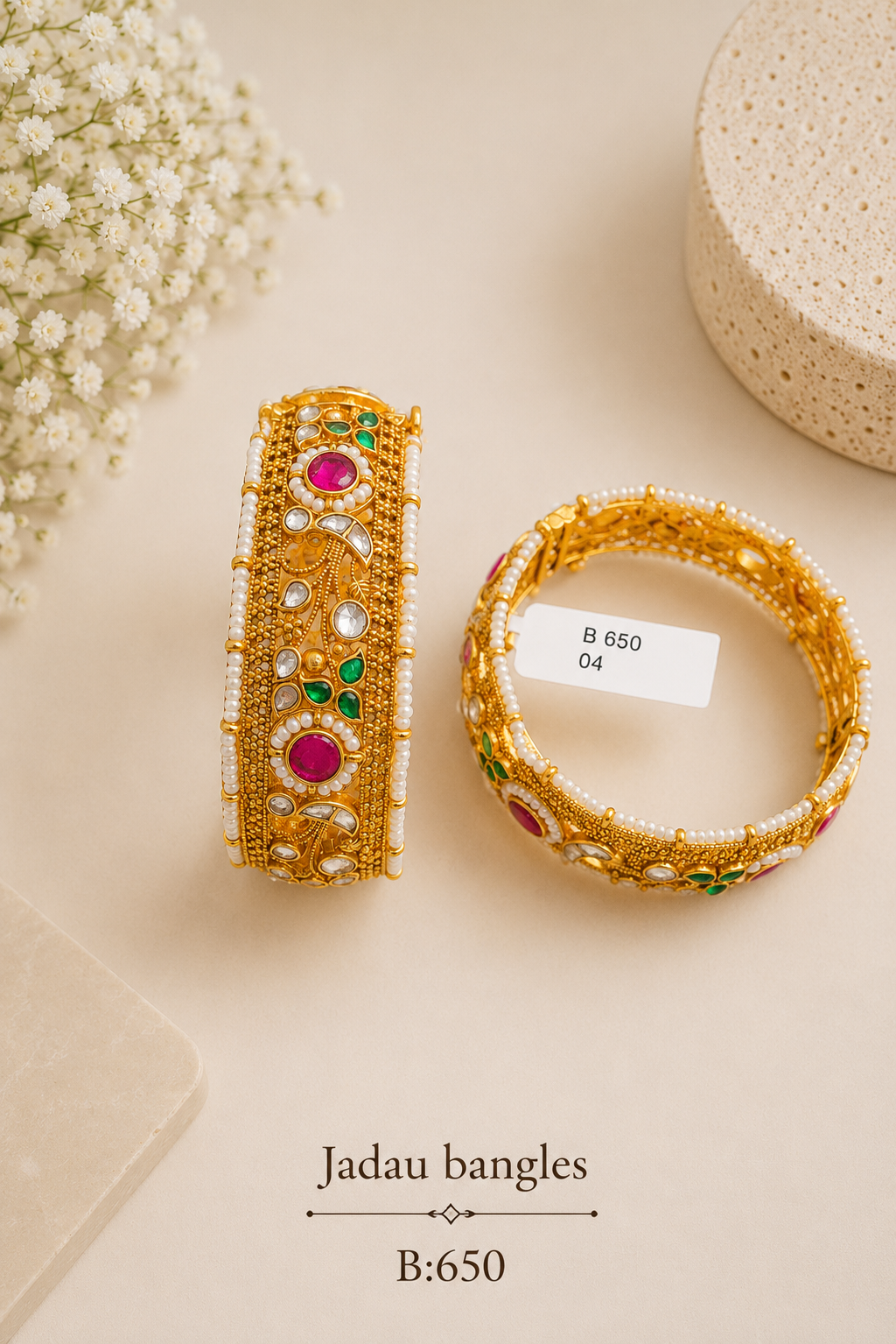 Pachi Kundan/Jadau Bangles