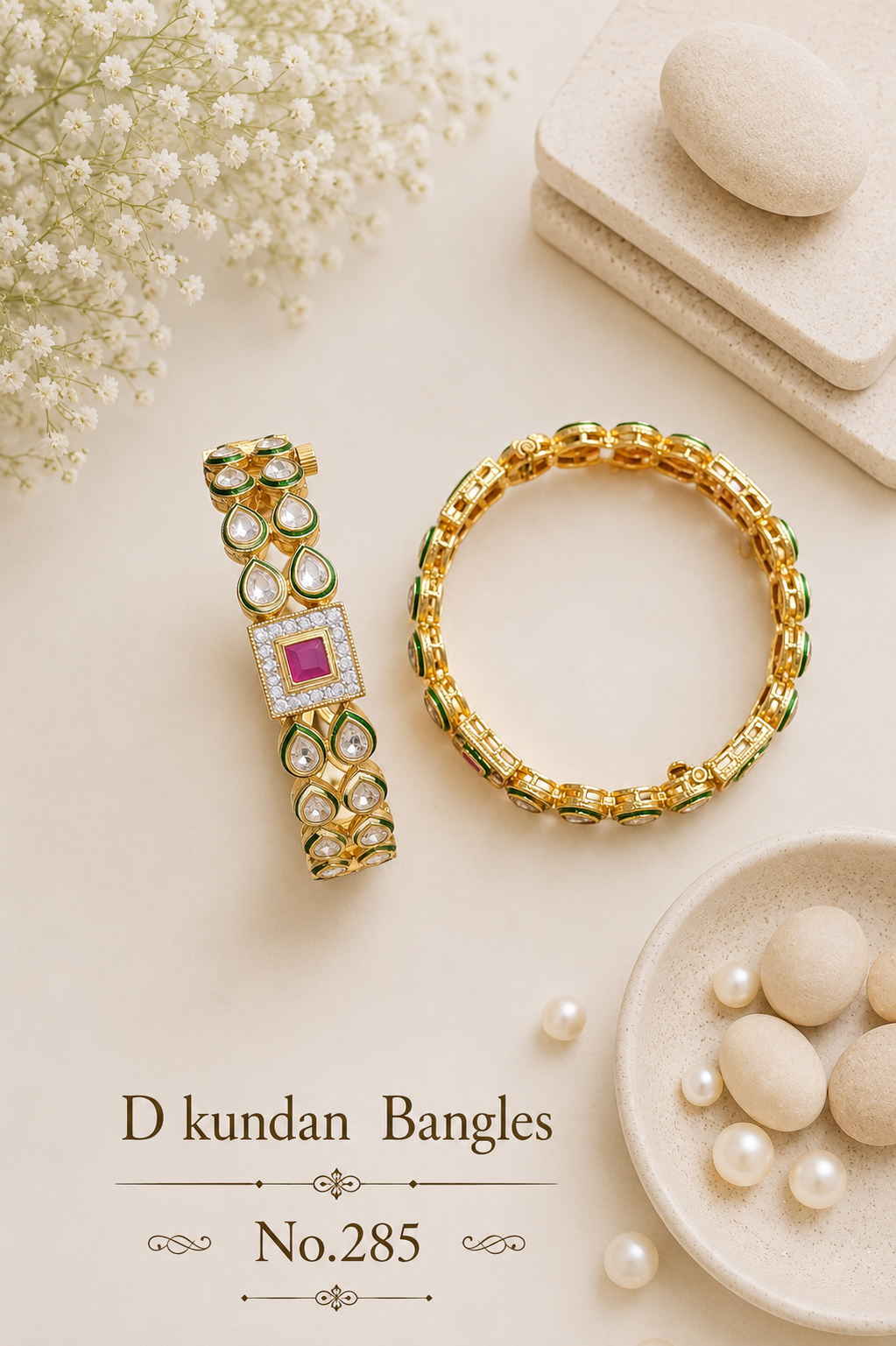D Kundan Bangles