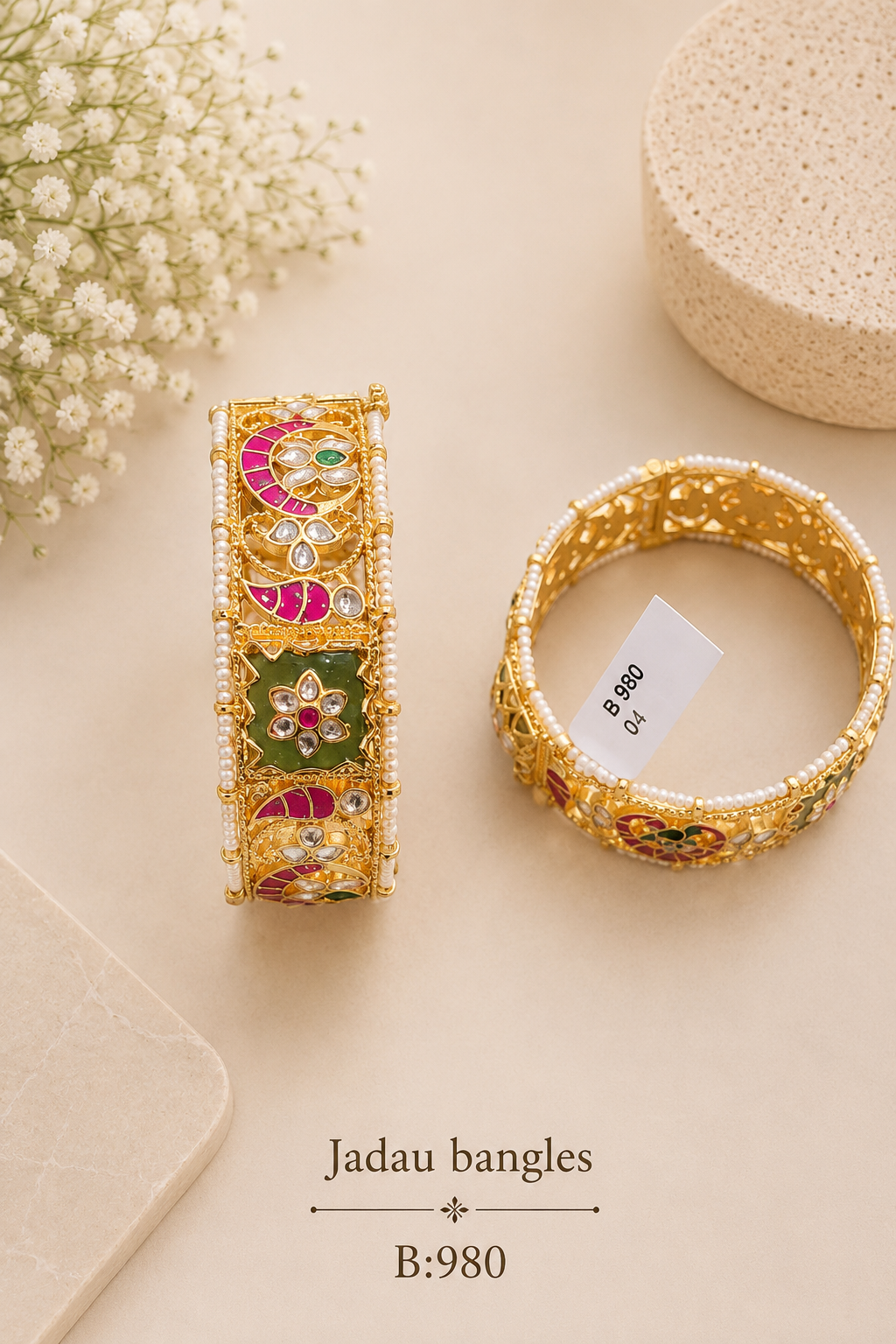 Pachi Kundan/Jadau Bangles