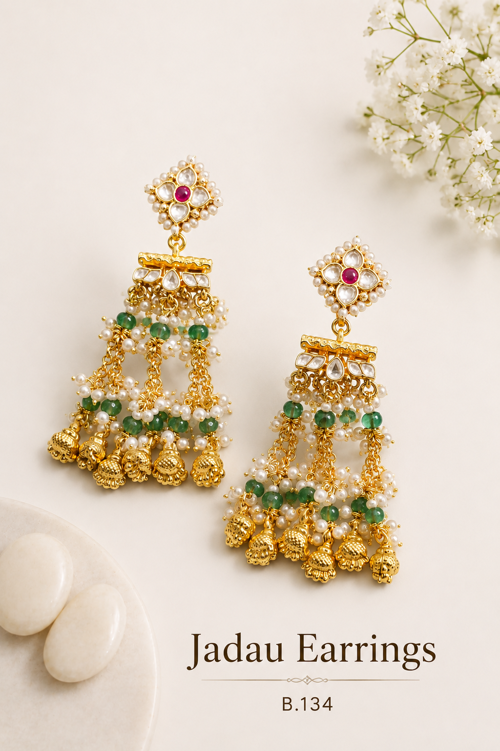 Pachi Kundan/ Jadau Earrings