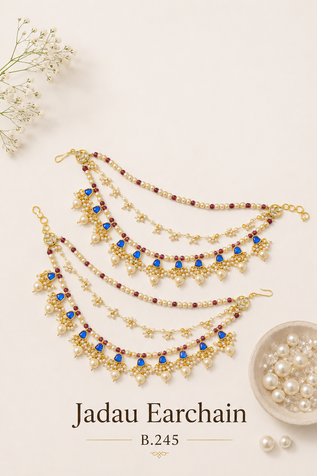 Pachi-Kundan/Jadau Earchain