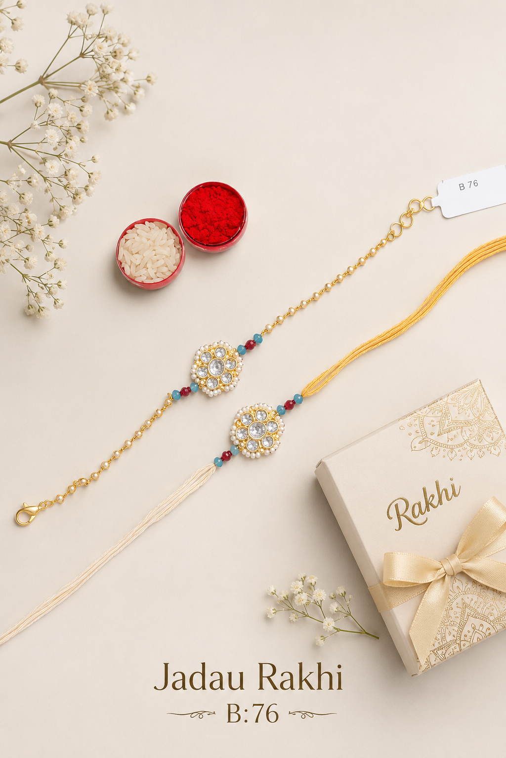Pachi/Jadau Kundan Rakhi