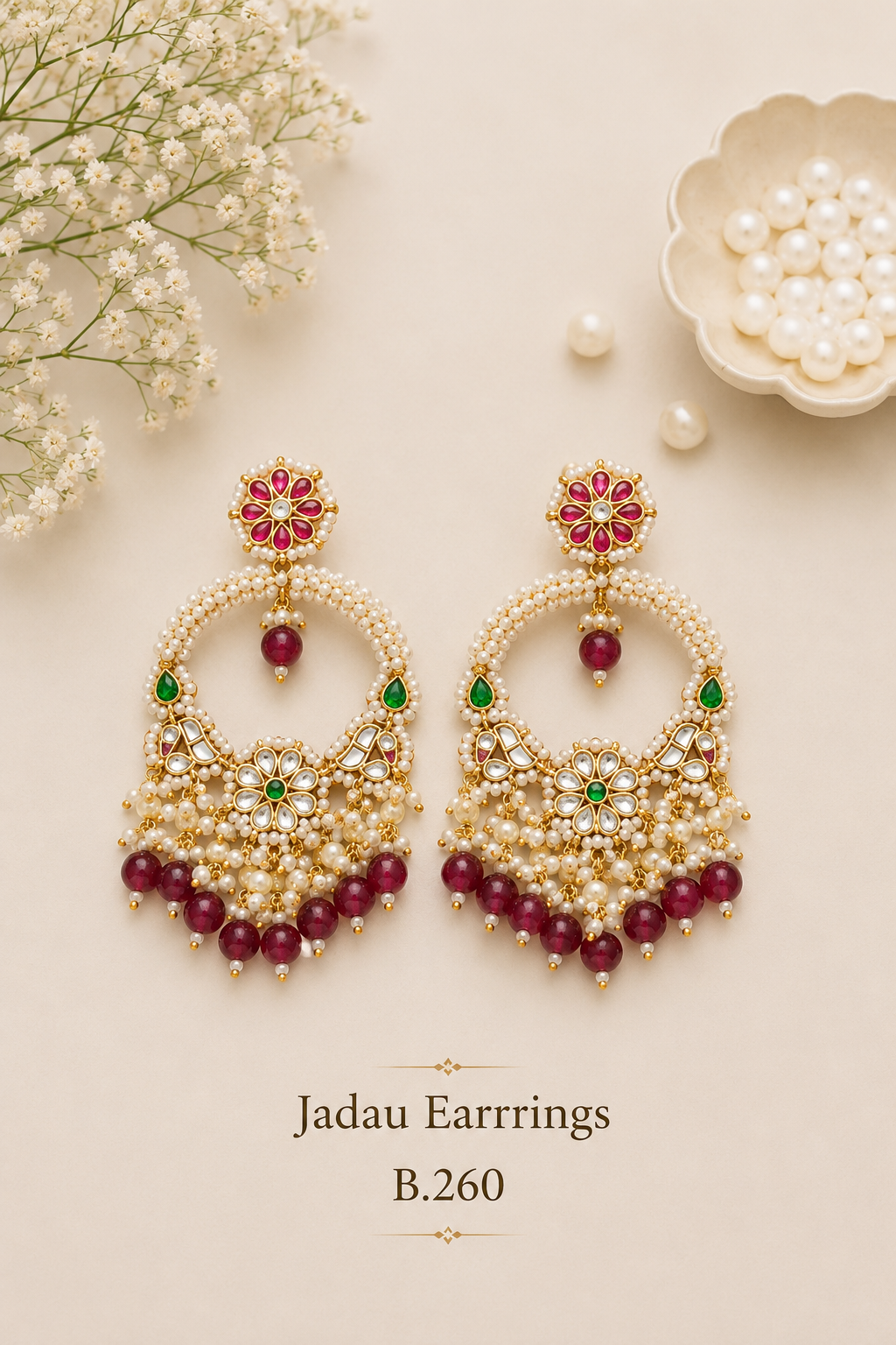 Pachi Kundan/ Jadau Earrings