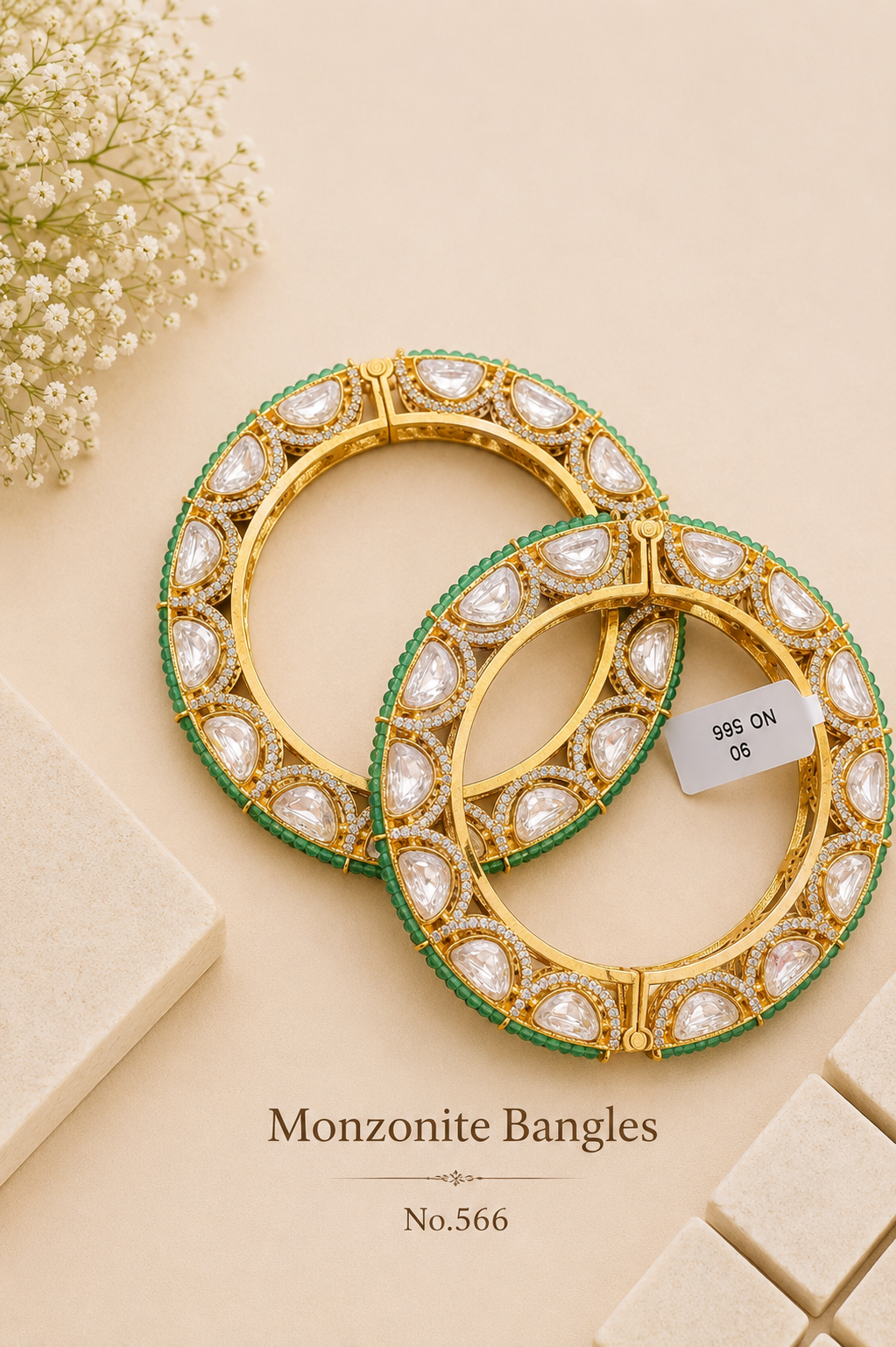Monzonite Kundan Bangles