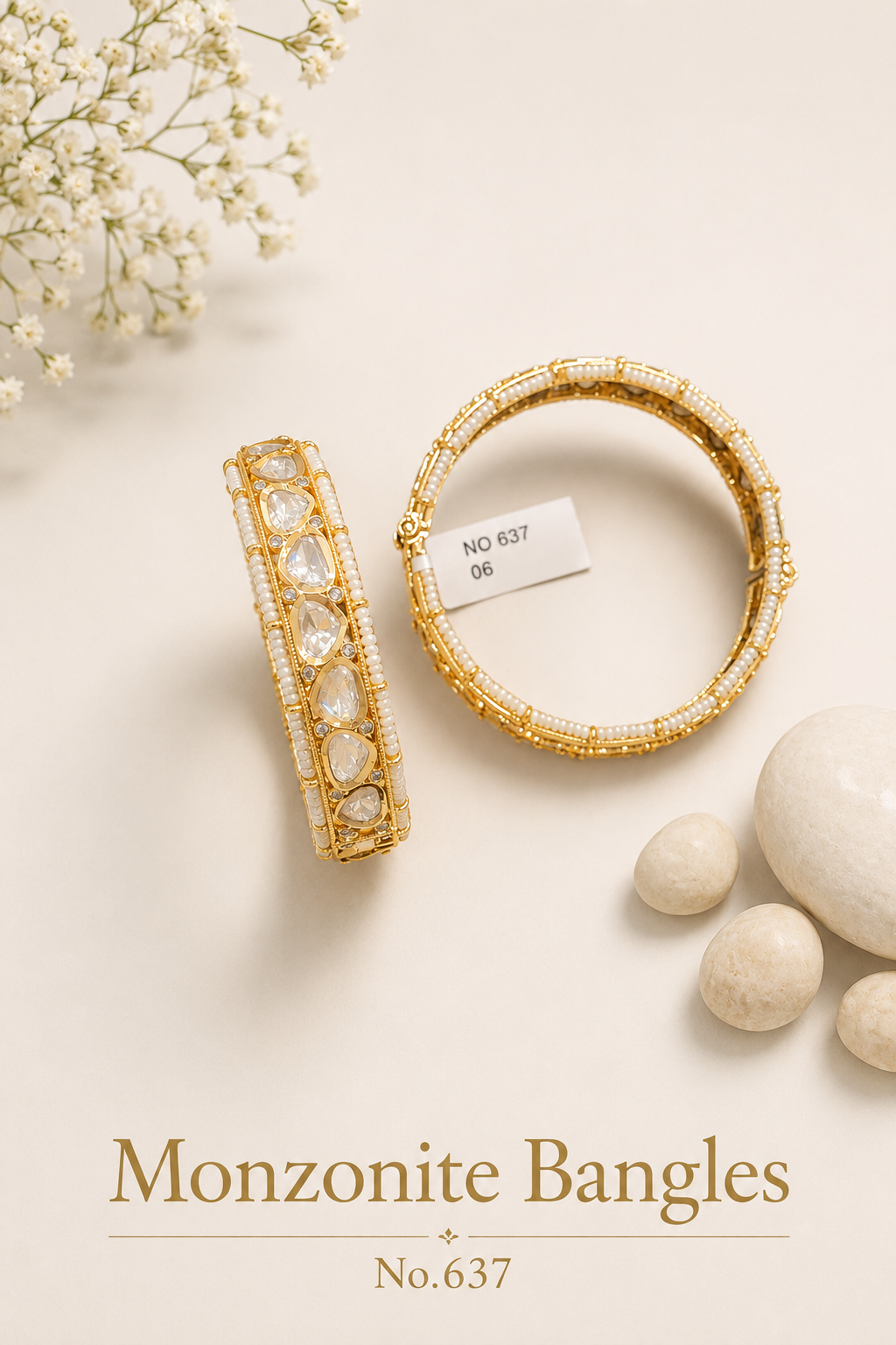 Monzonite Kundan Bangles