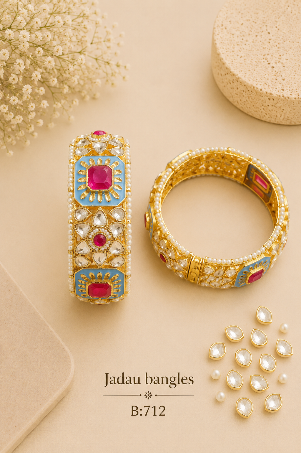 Pachi Kundan/Jadau Bangles