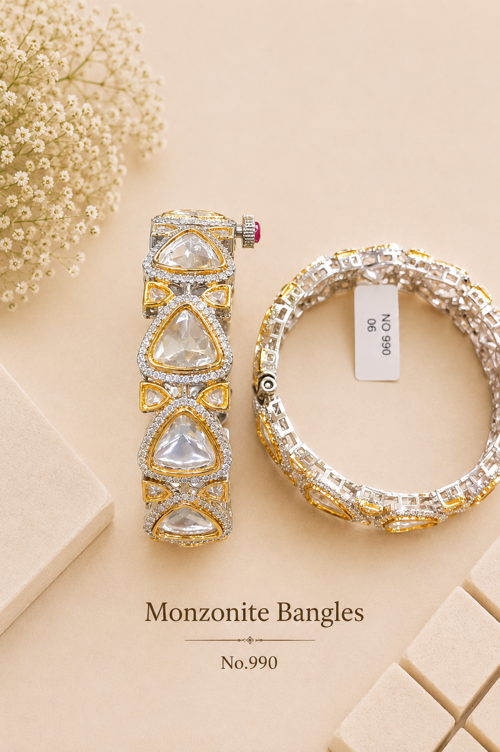 Monzonite Kundan Bangles