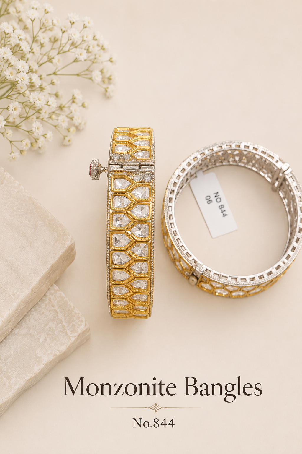 Monzonite Kundan Bangles