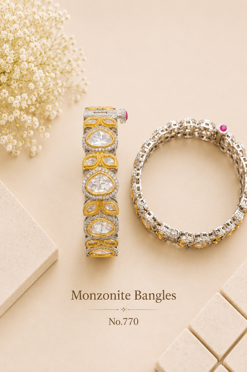 Monzonite Kundan Bangles