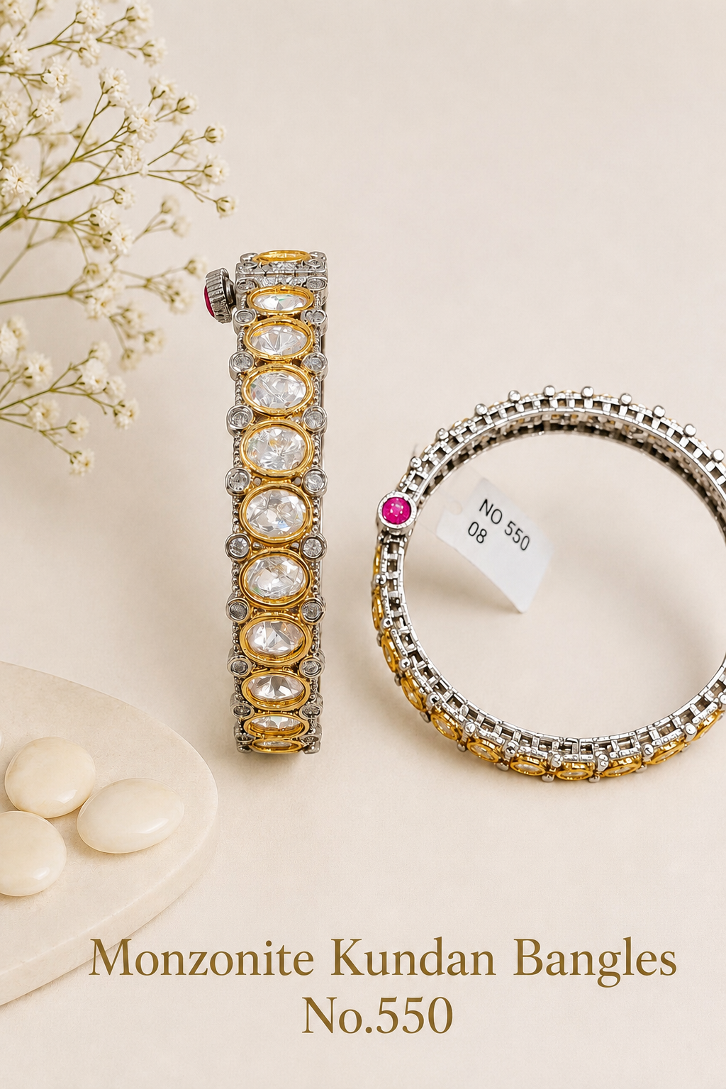 Monzonite Kundan Bangles