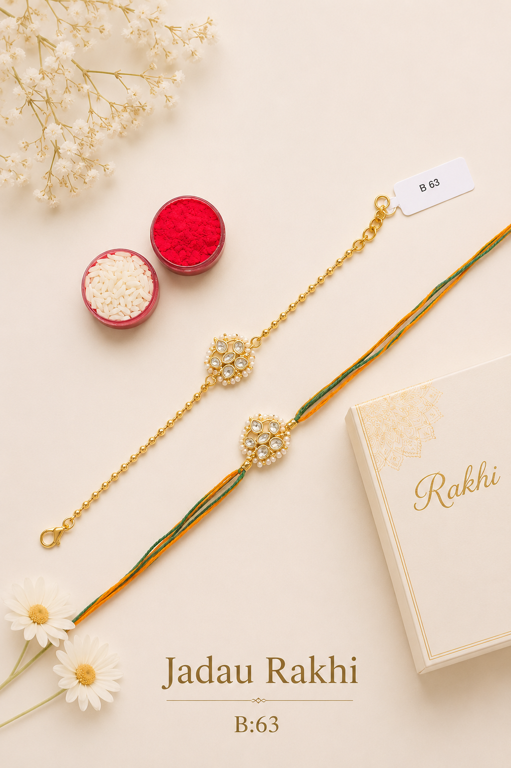 Pachi/Jadau Kundan Rakhi