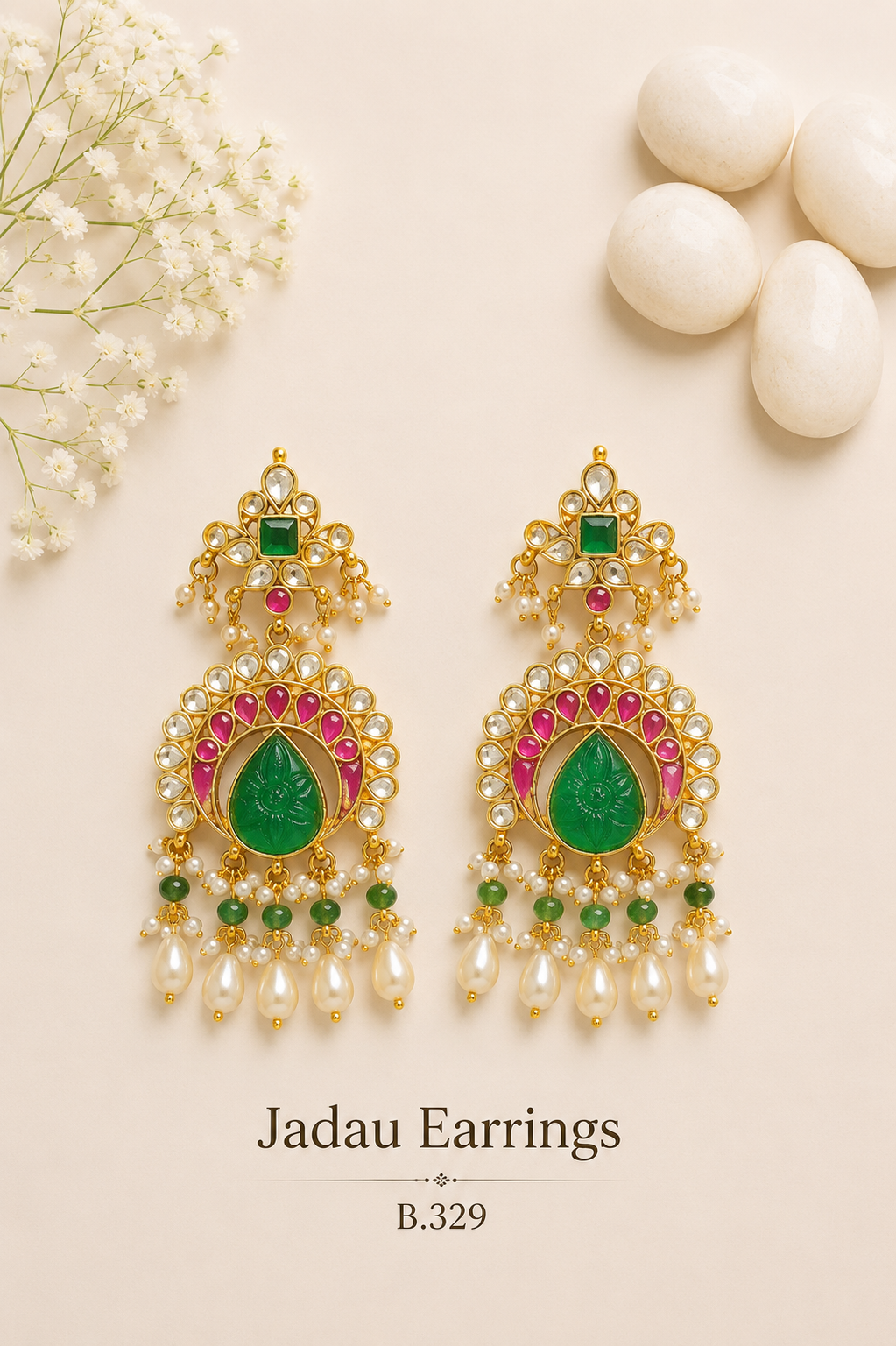 Pachi Kundan/ Jadau Earrings