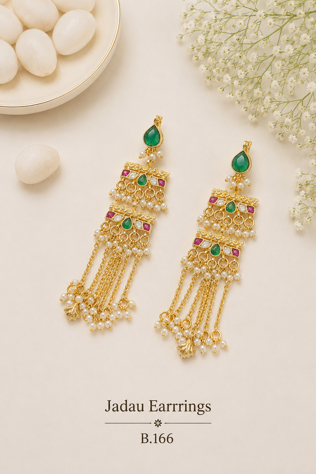 Pachi Kundan/ Jadau Earrings (Kashmiri)
