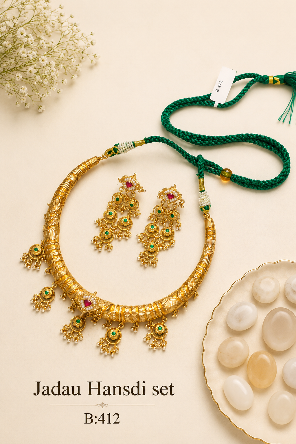 Pachi Kundan/ Jadau Hansdi Sets