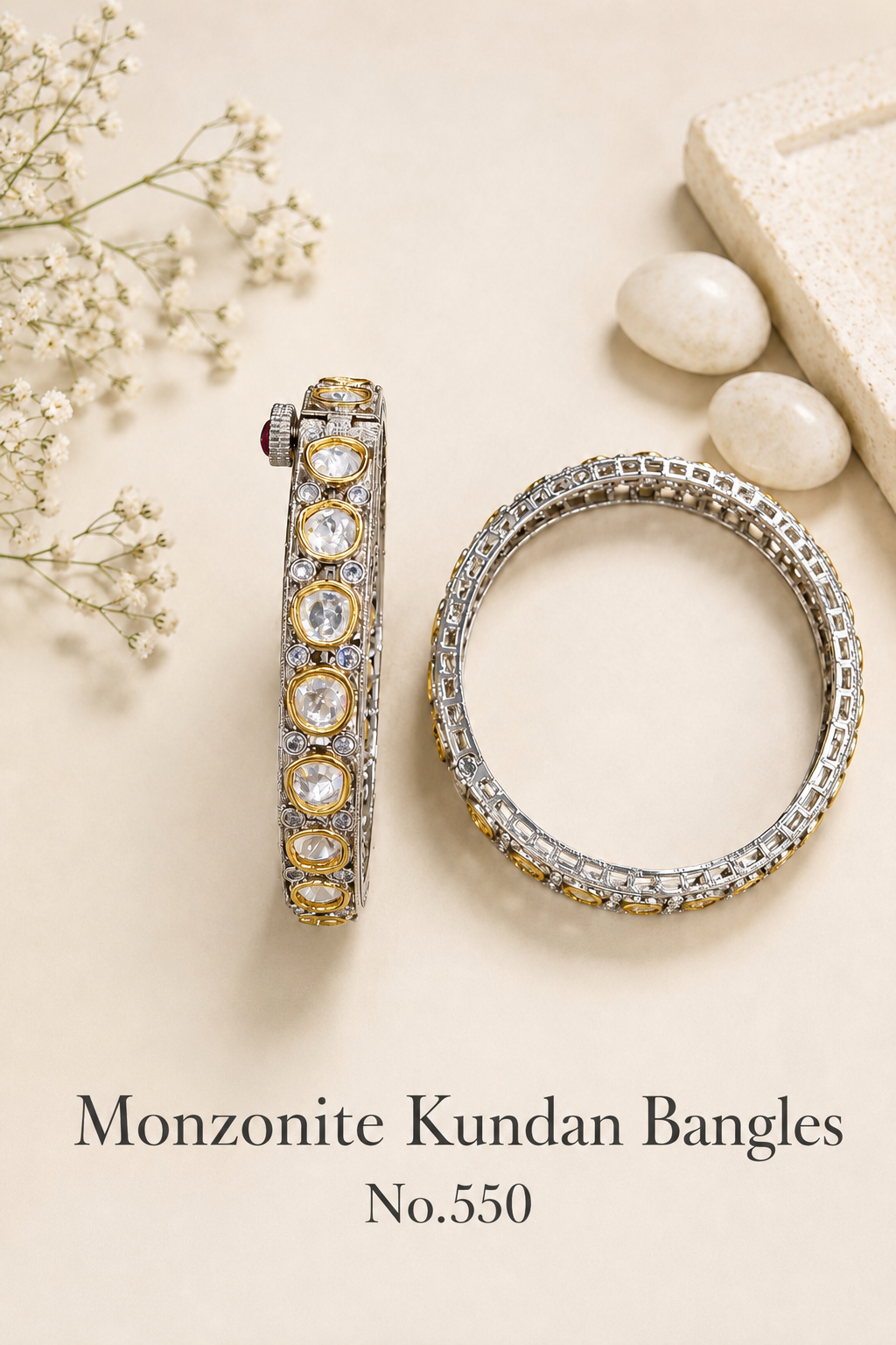Monzonite Kundan Bangles