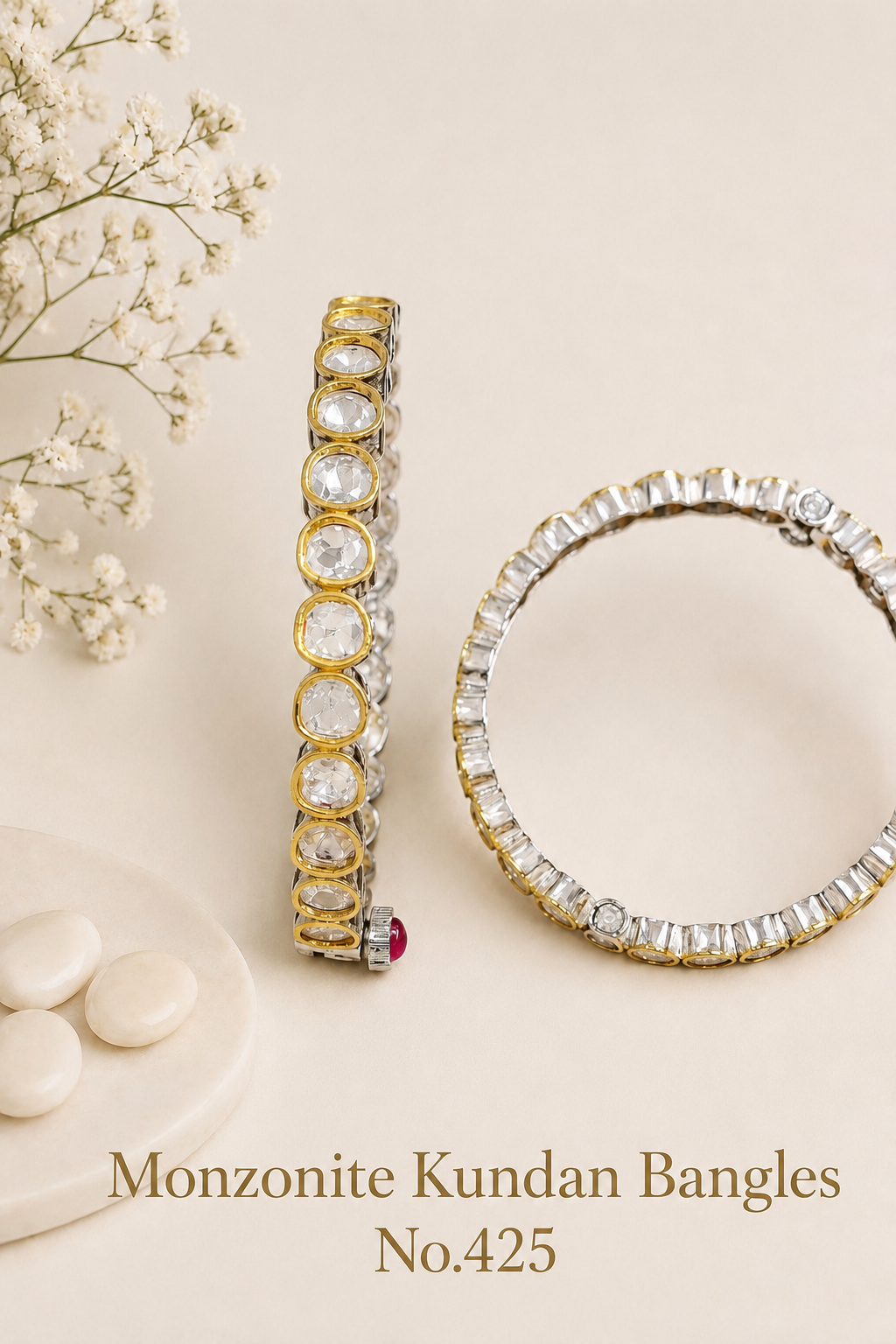 Monzonite Kundan Bangles