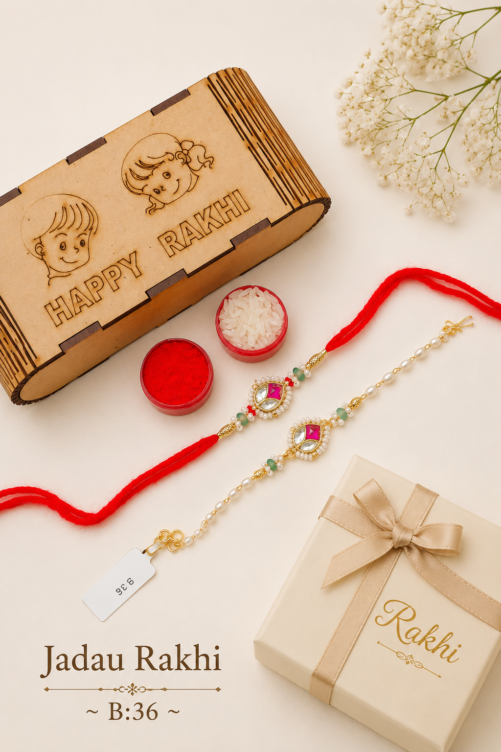 Pachi/Jadau Kundan Rakhi