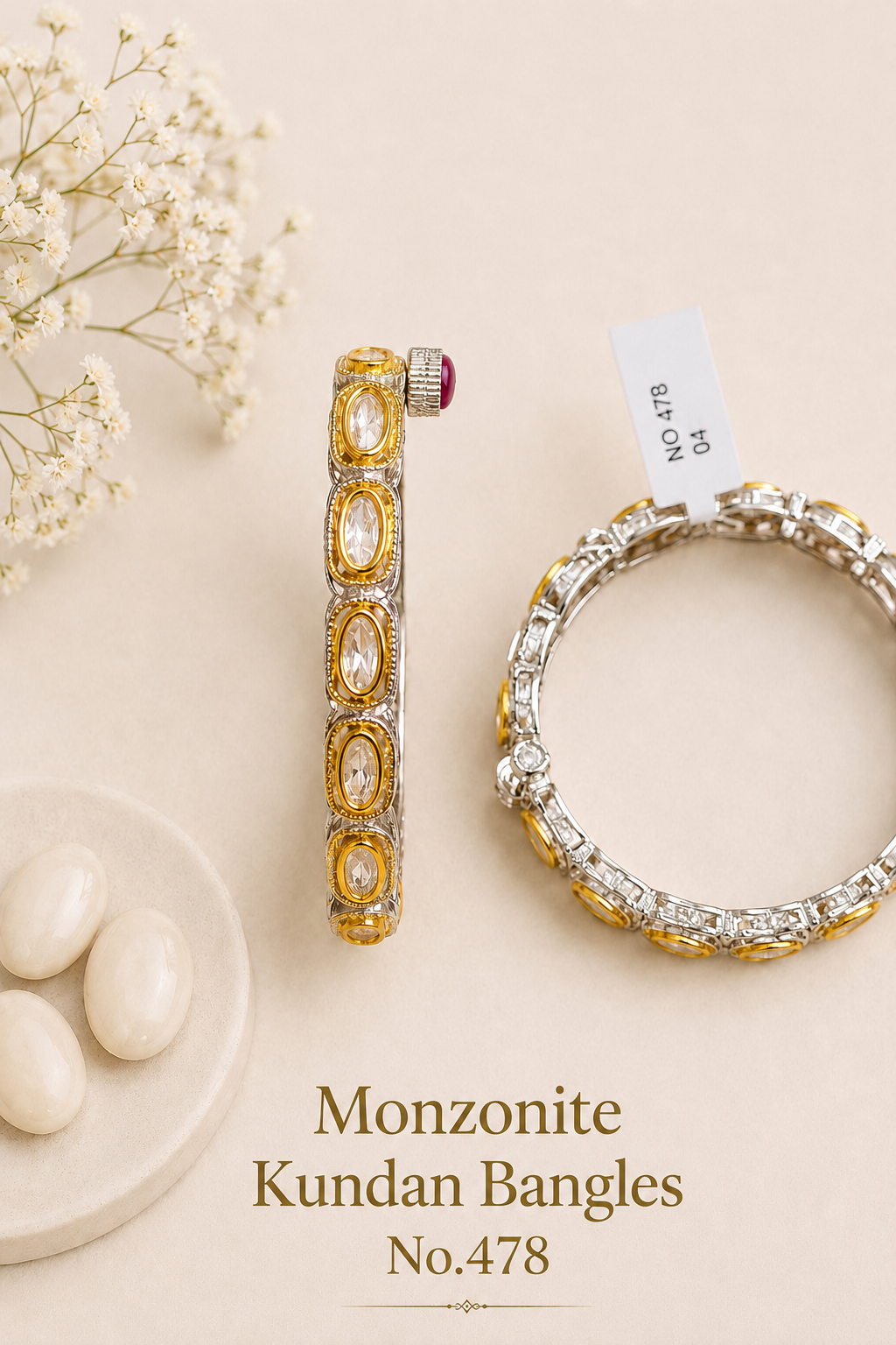 Monzonite Kundan Bangles