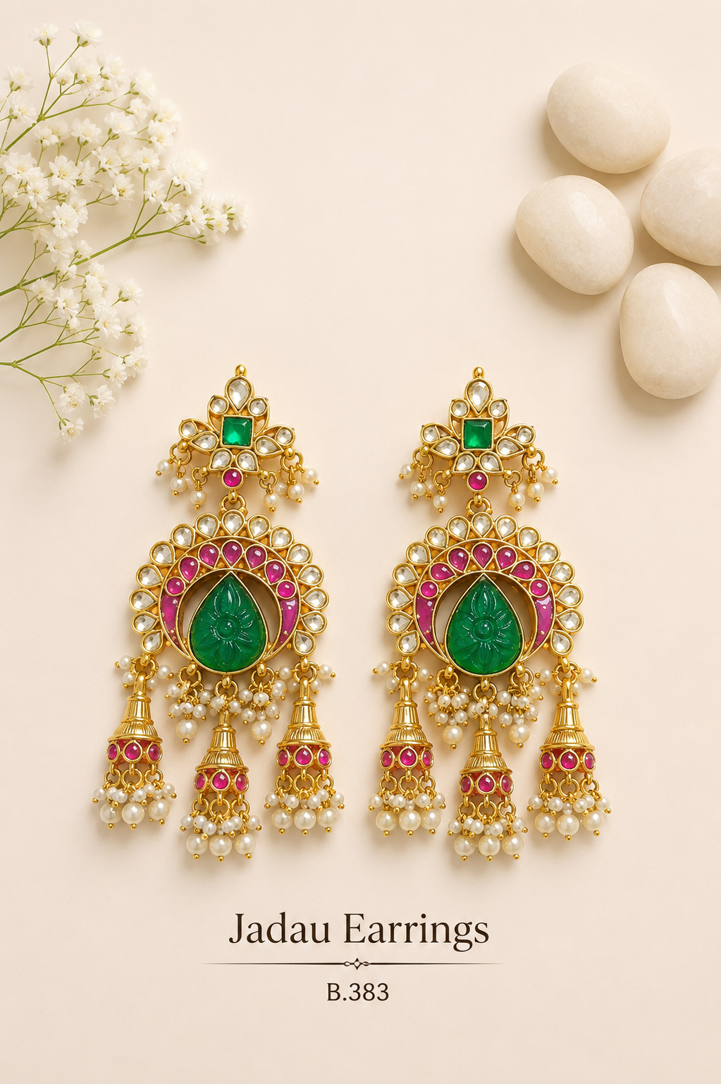 Pachi Kundan/ Jadau Earrings