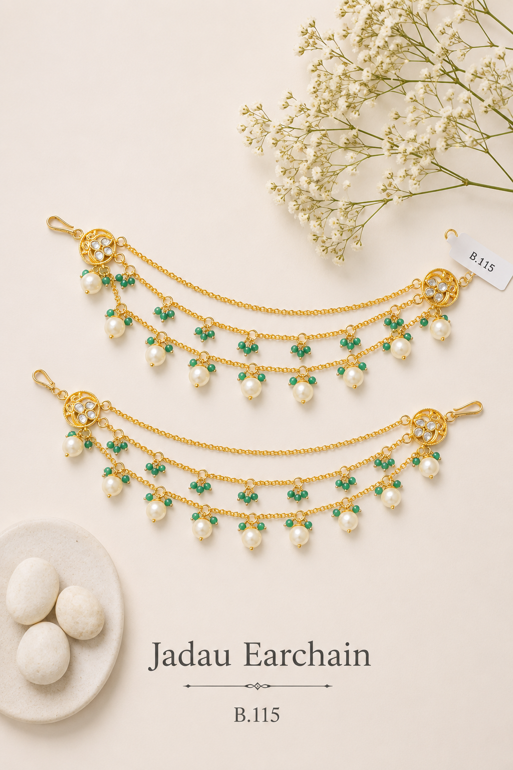 Pachi-Kundan/Jadau Earchain