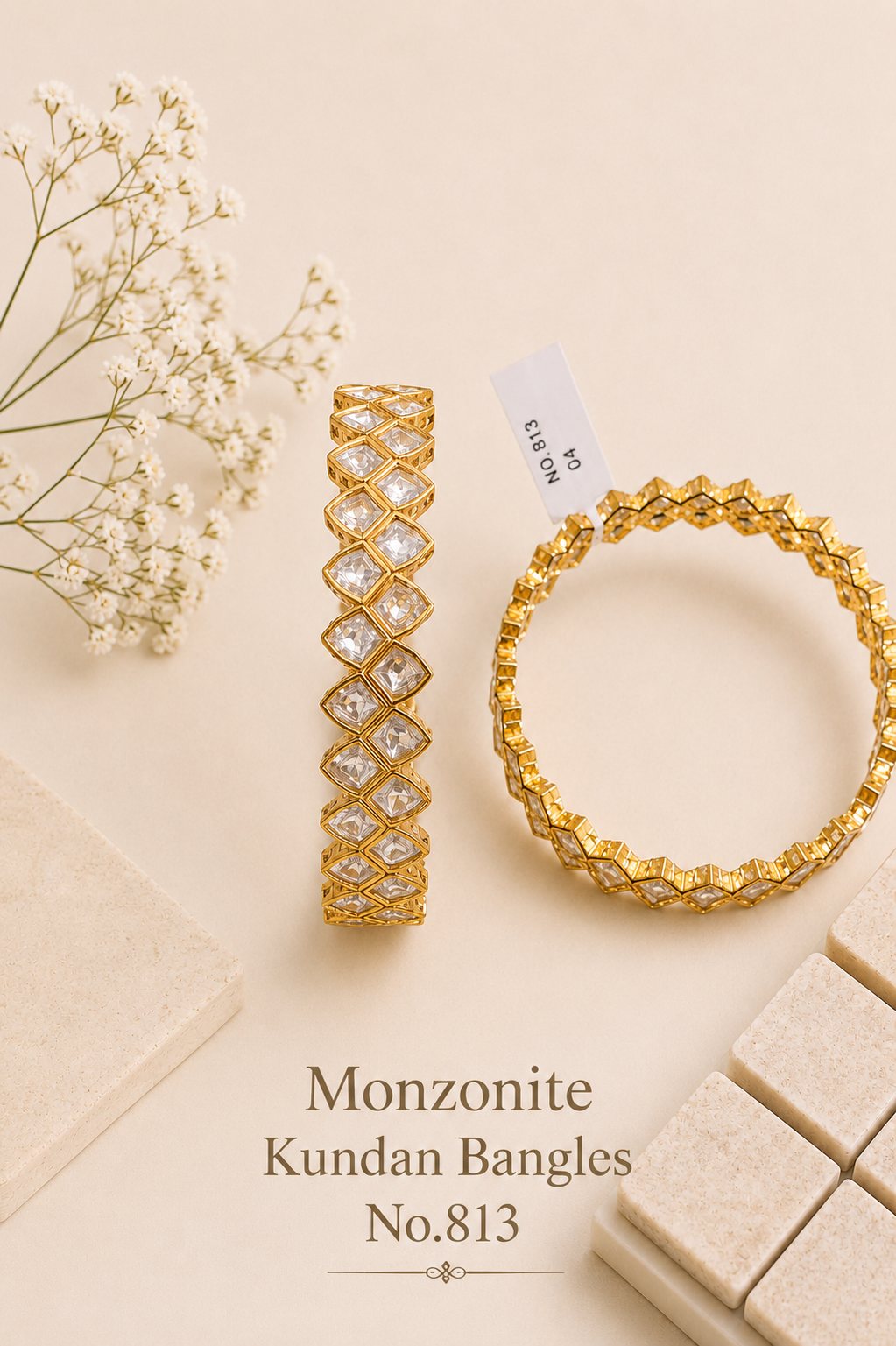 Monzonite Kundan Bangles